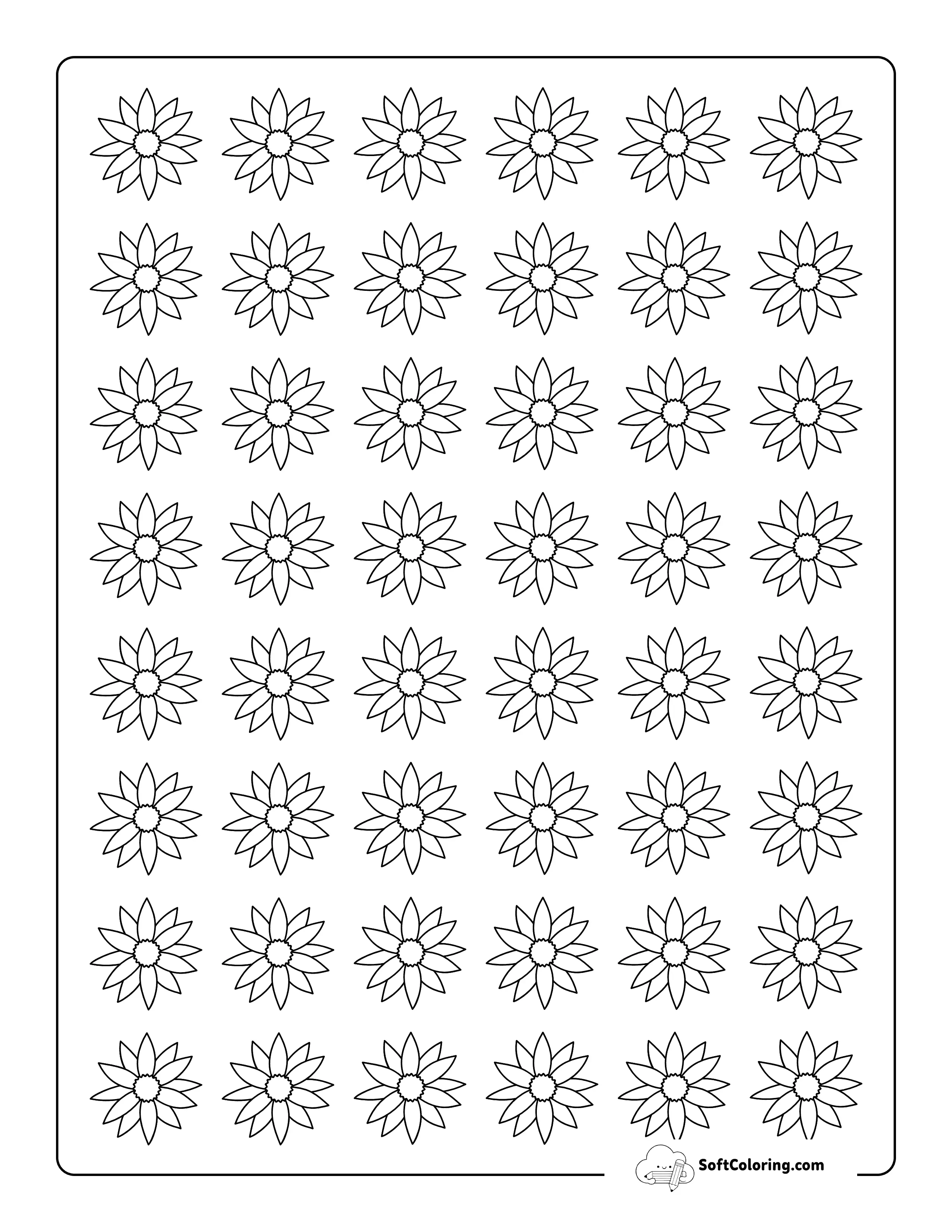 Flower Template With Pointed-Petals 1 Inch