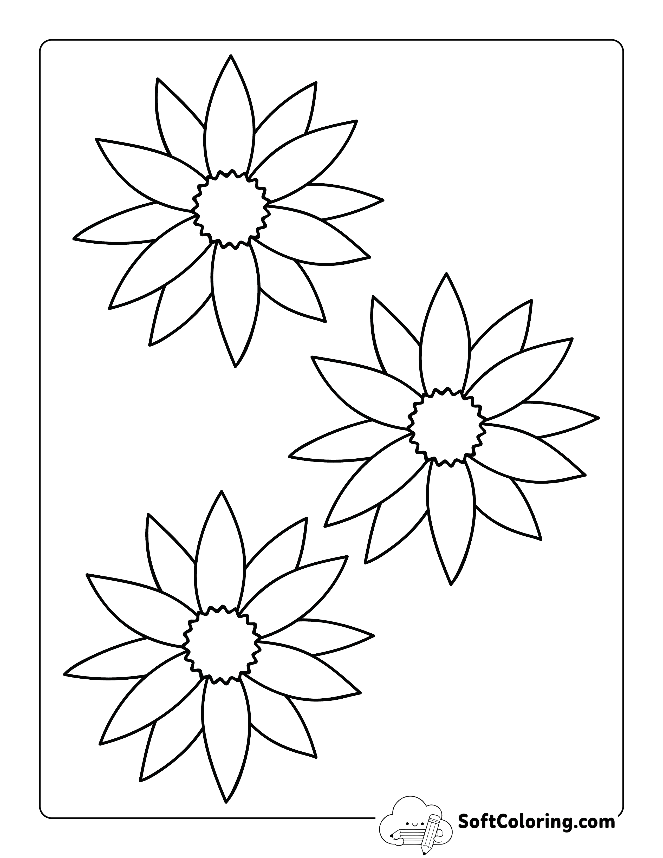Flower Template with Pointed-petals 4 inch