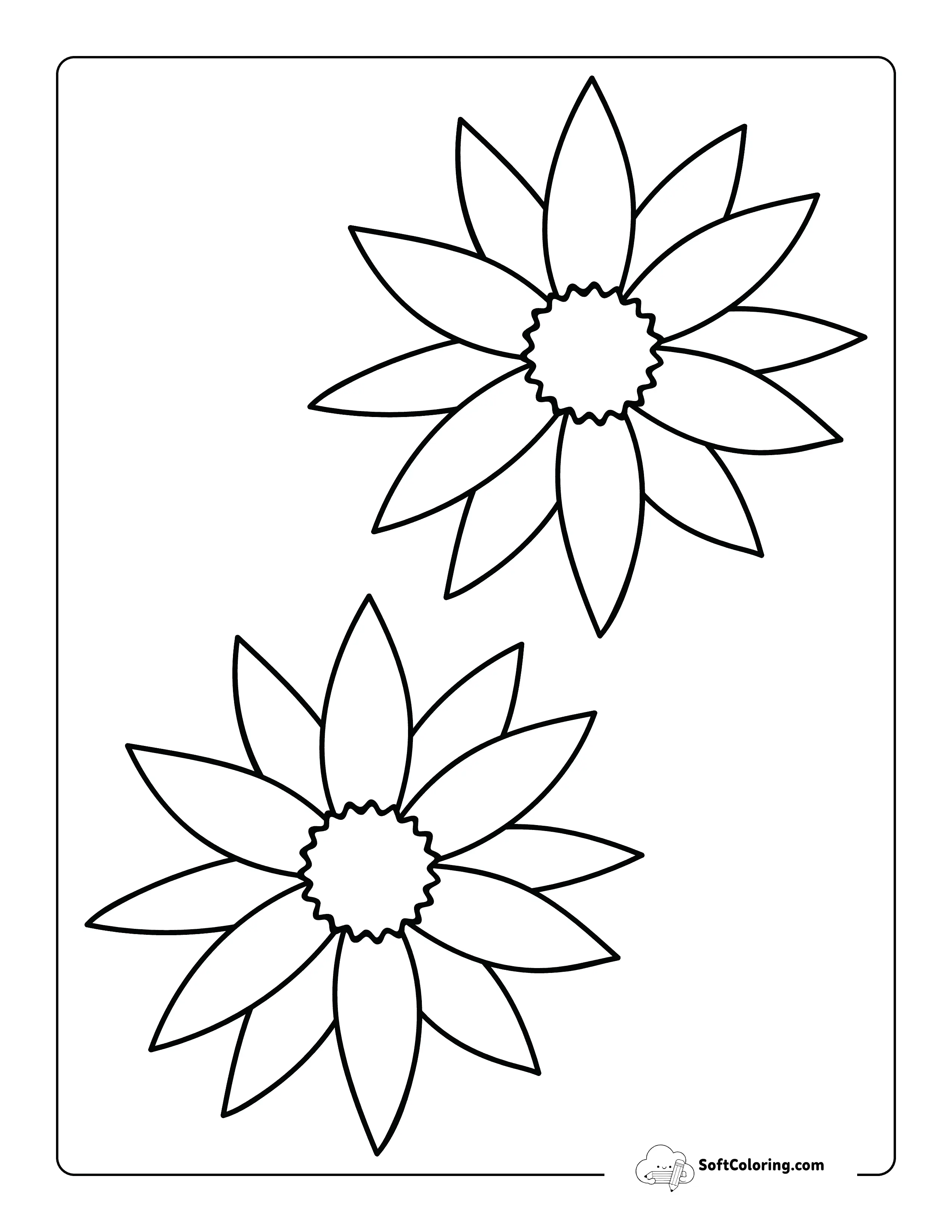 Flower Template With Pointed-Petals 5 Inch