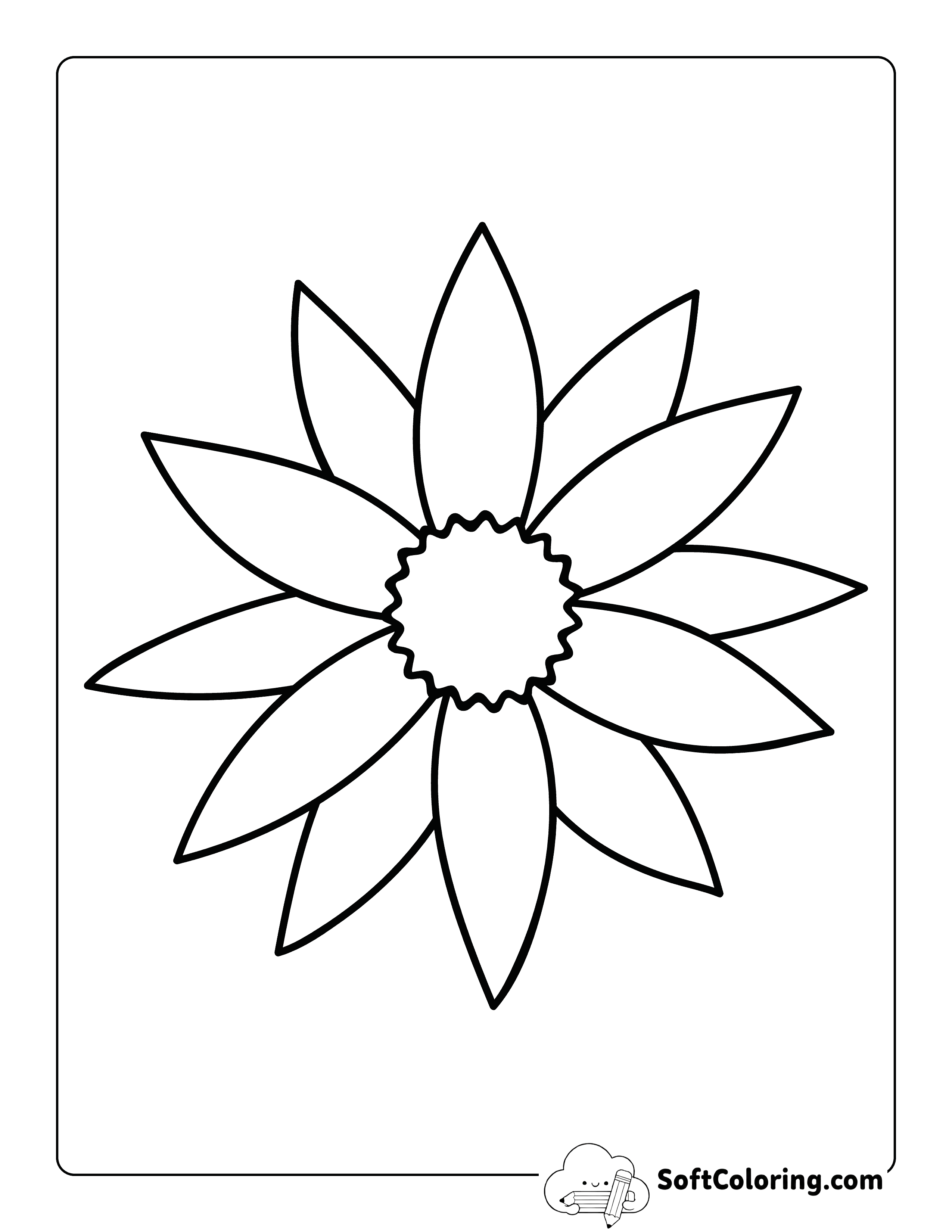Flower Template with Pointed-petals 7 inch
