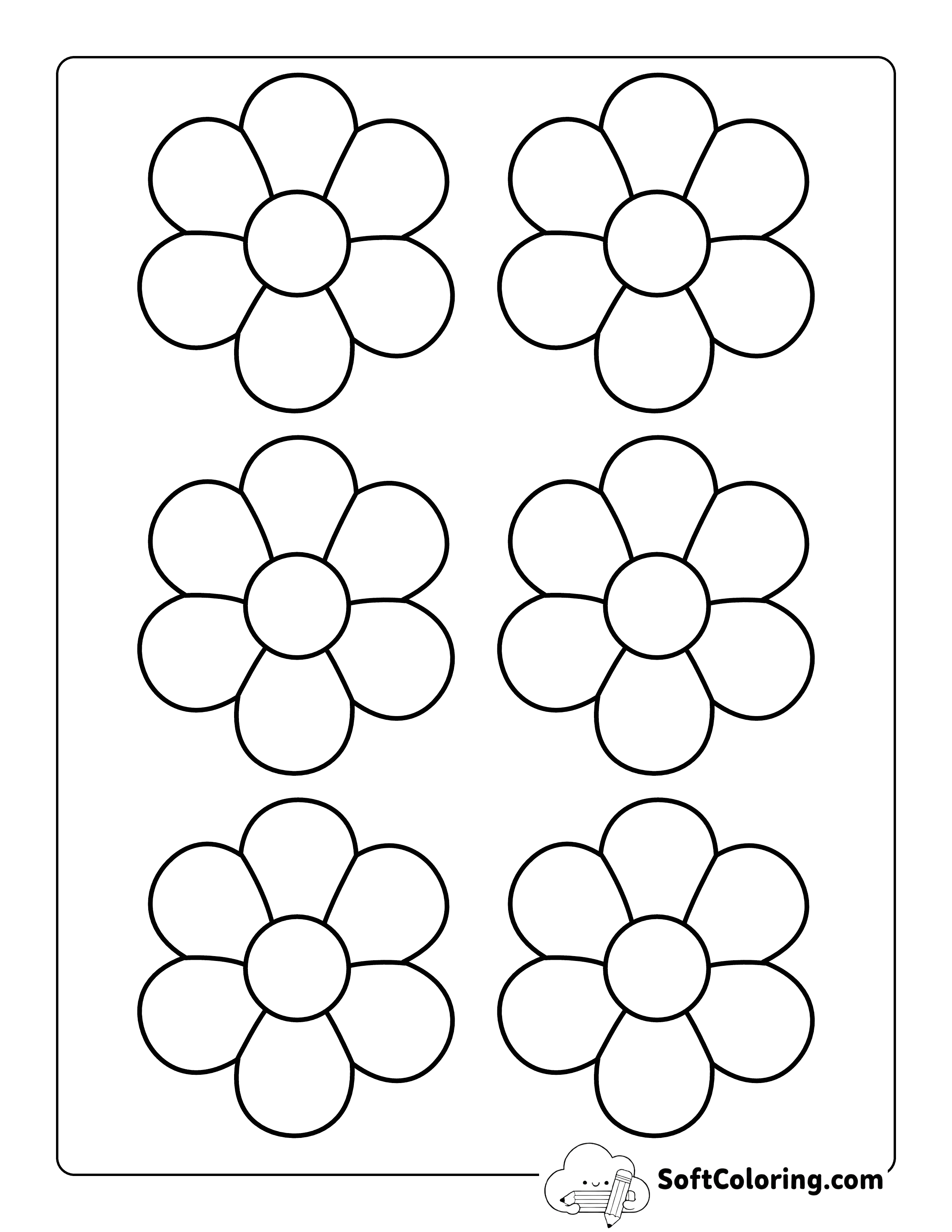 Simple Flower Template 3 inch