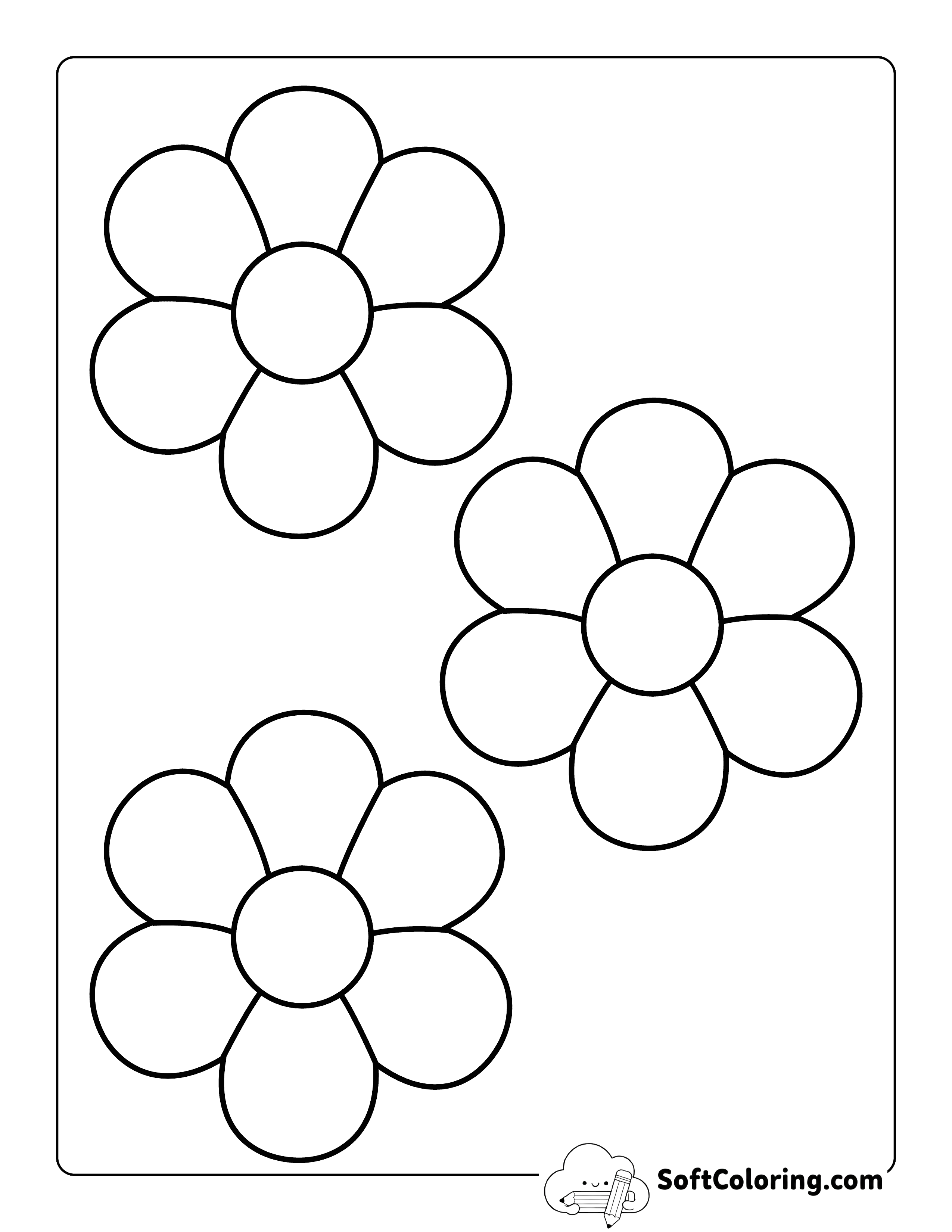 Simple Flower Template 4 inch