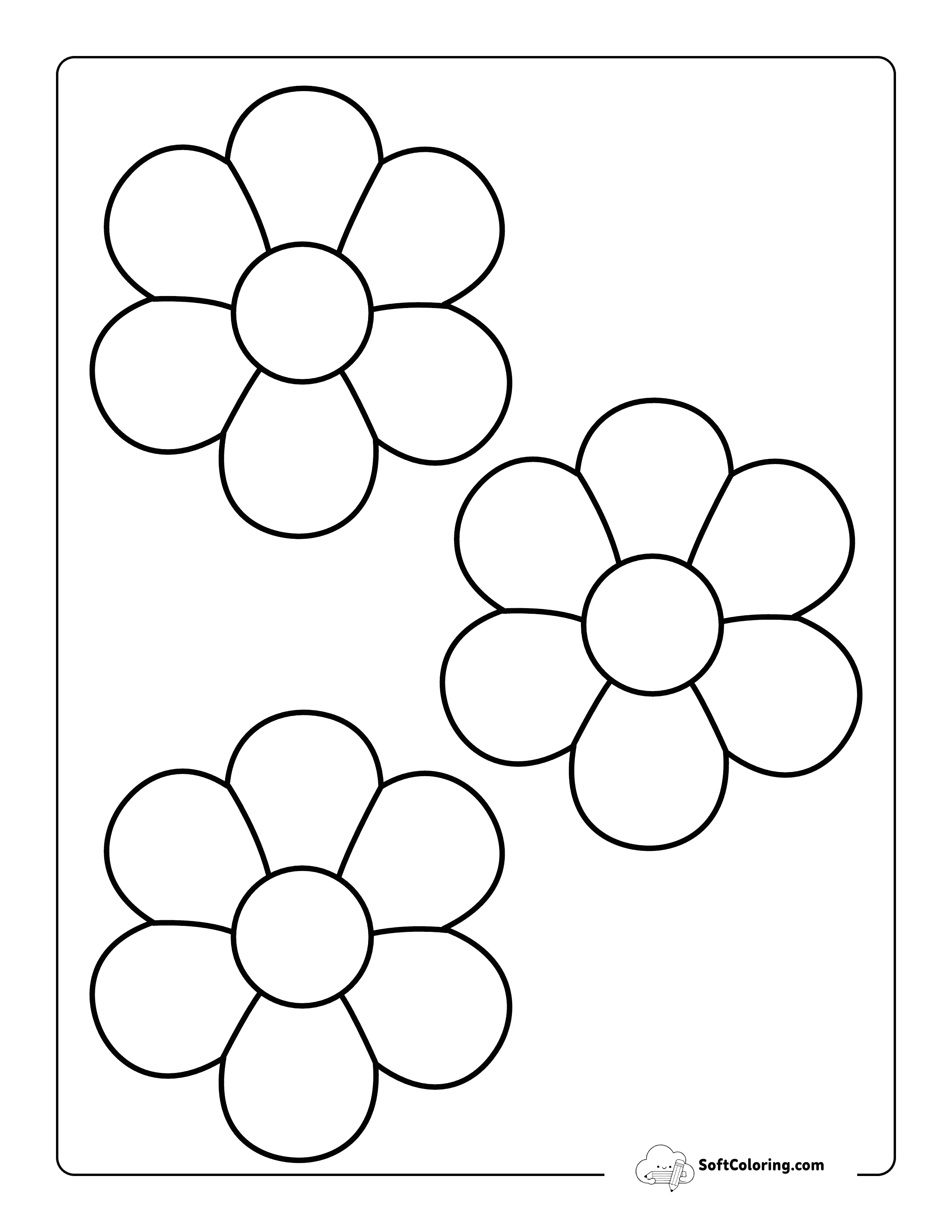 Simple Flower Template 4 Inch