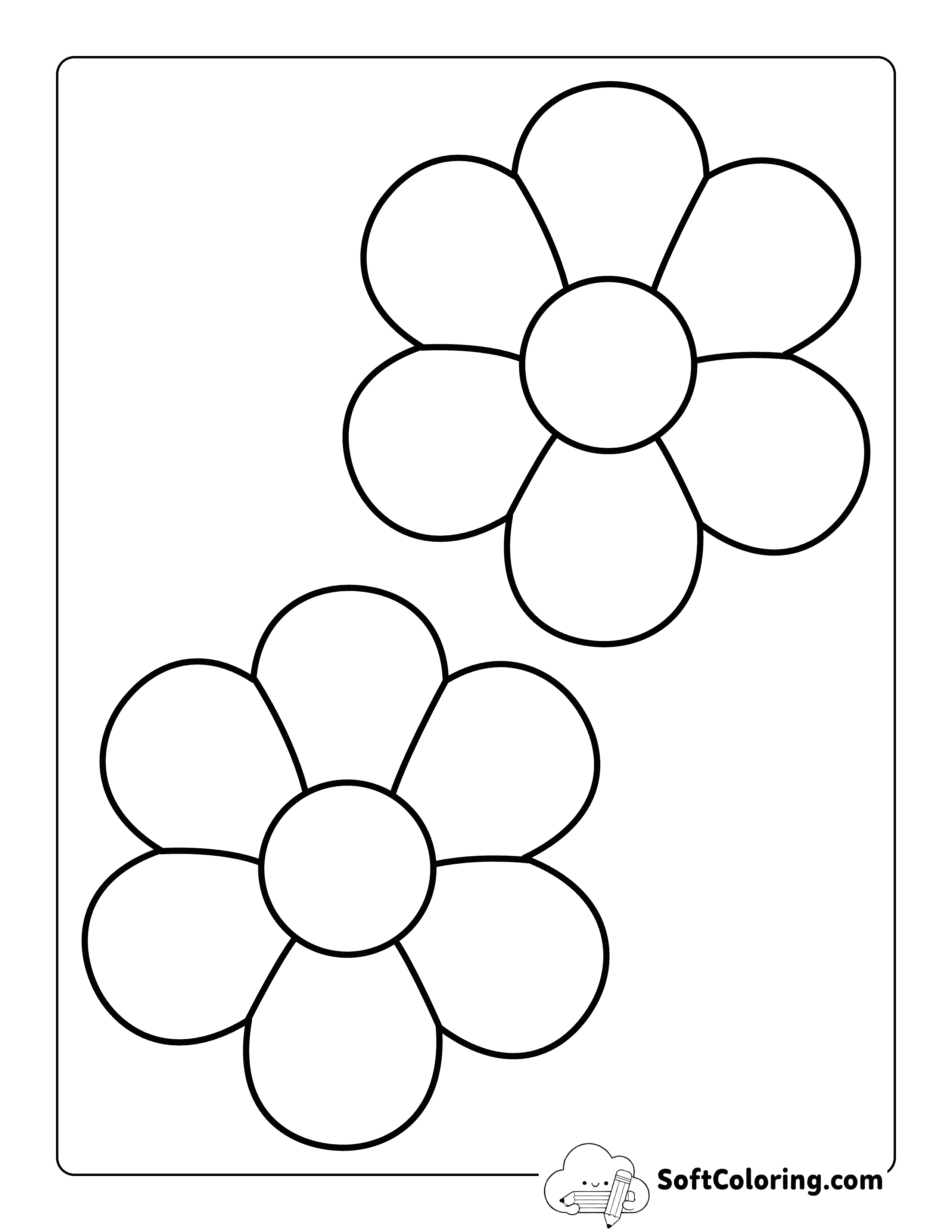 Simple Flower Template 5 inch