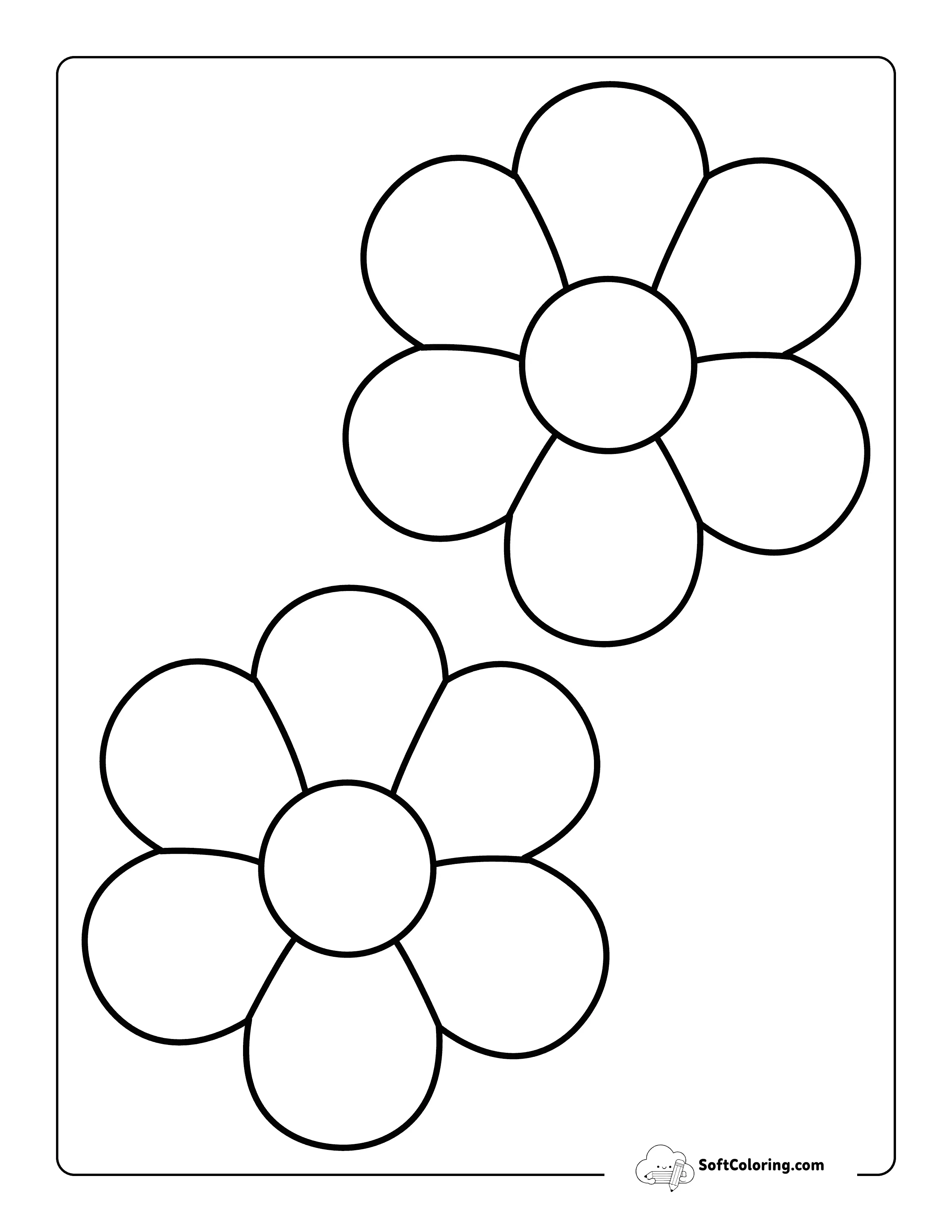 Simple Flower Template 5 Inch