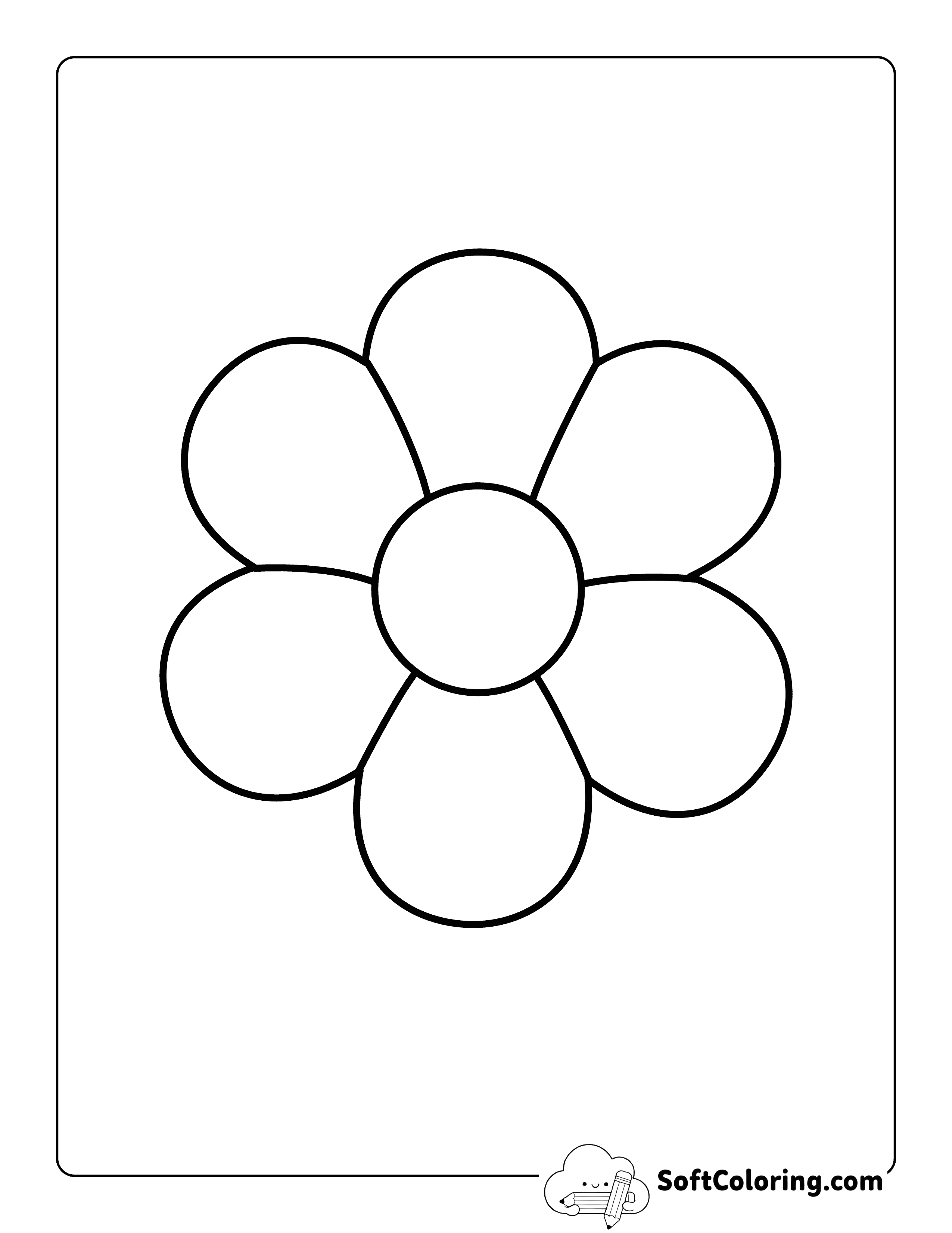 Simple Flower Template 6 inch