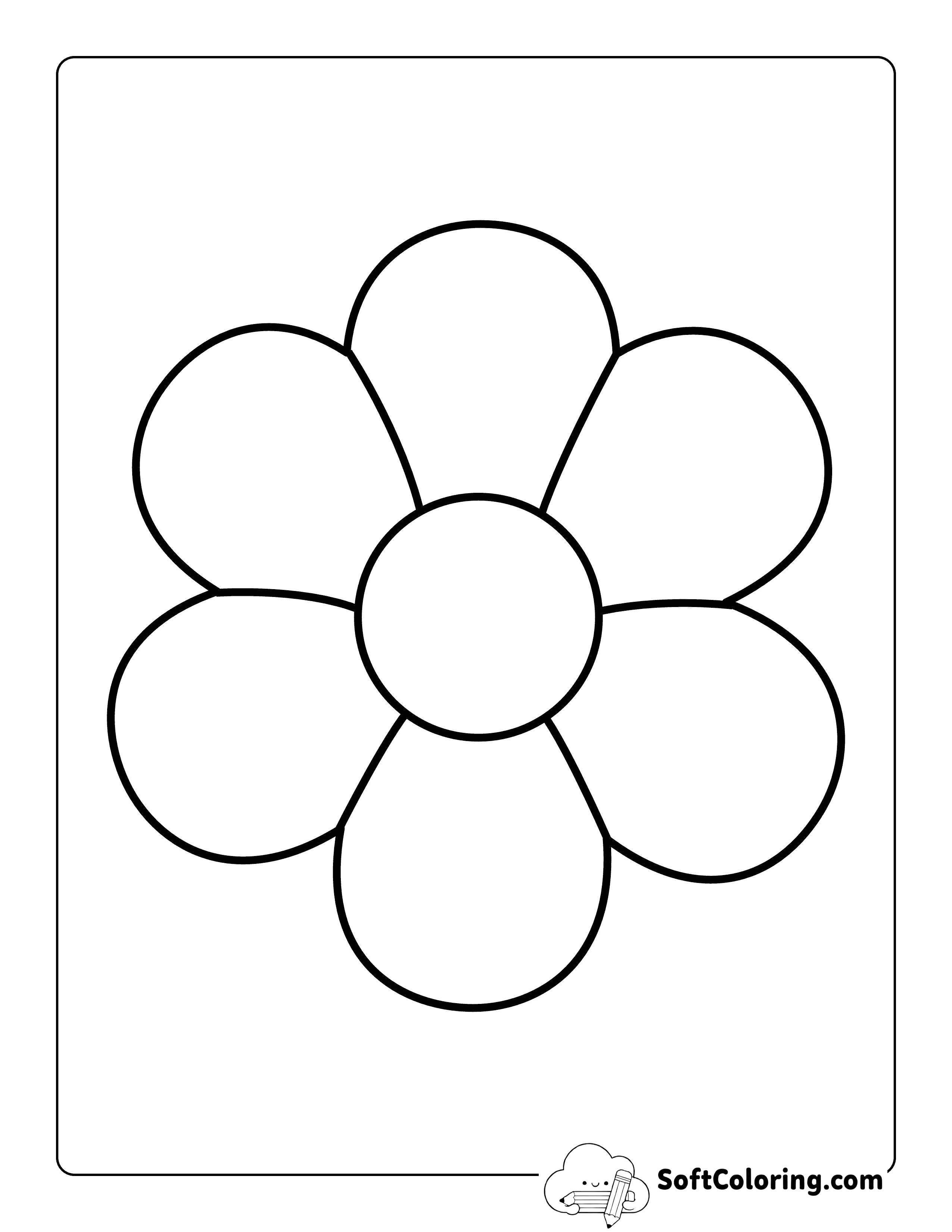 Simple Flower Template 7 inch