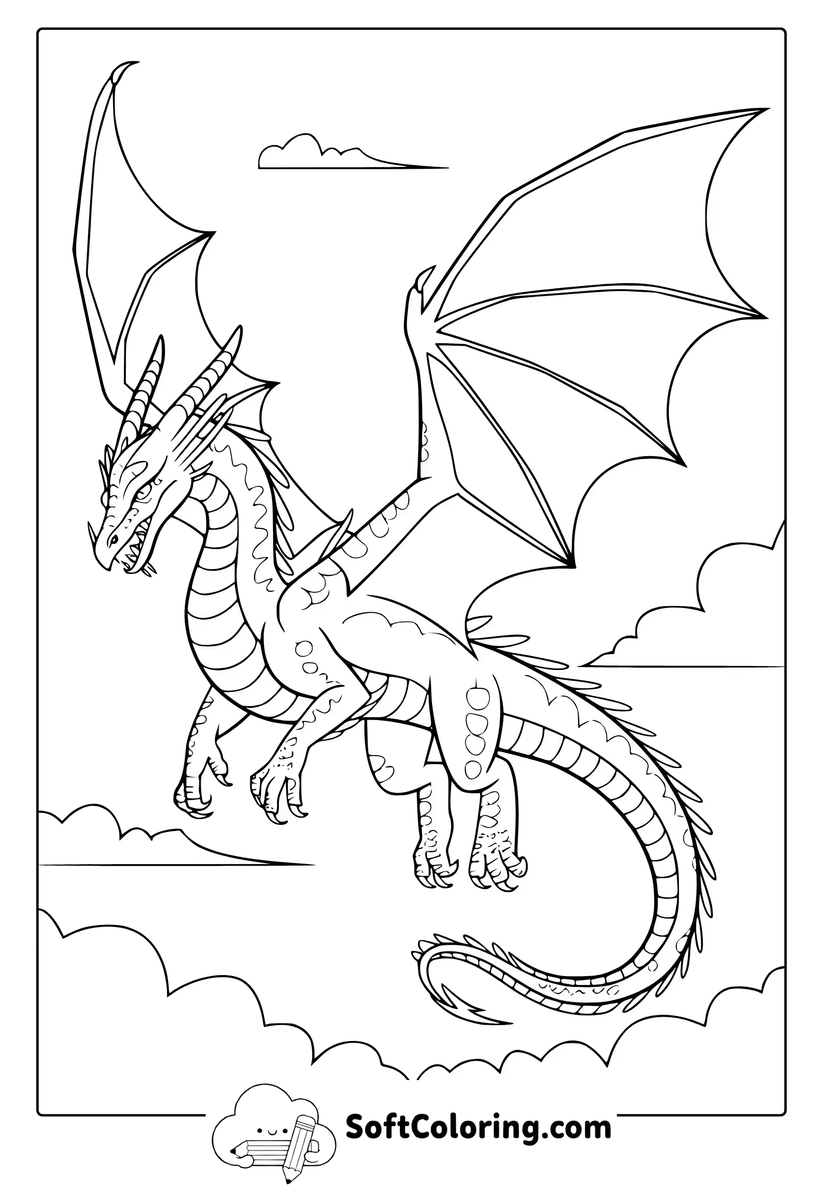 Flying Dragon Coloring Page