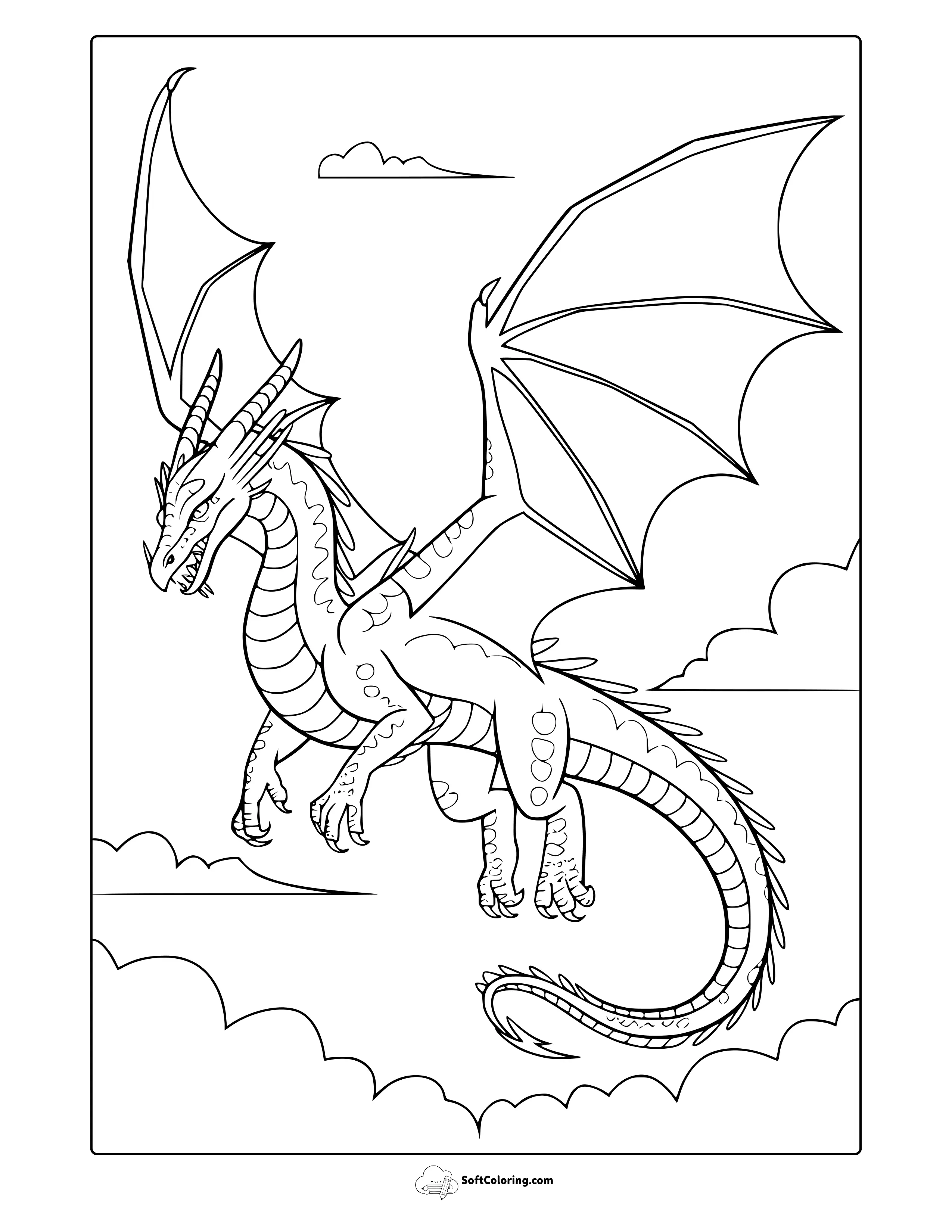 Flying Dragon Coloring Page