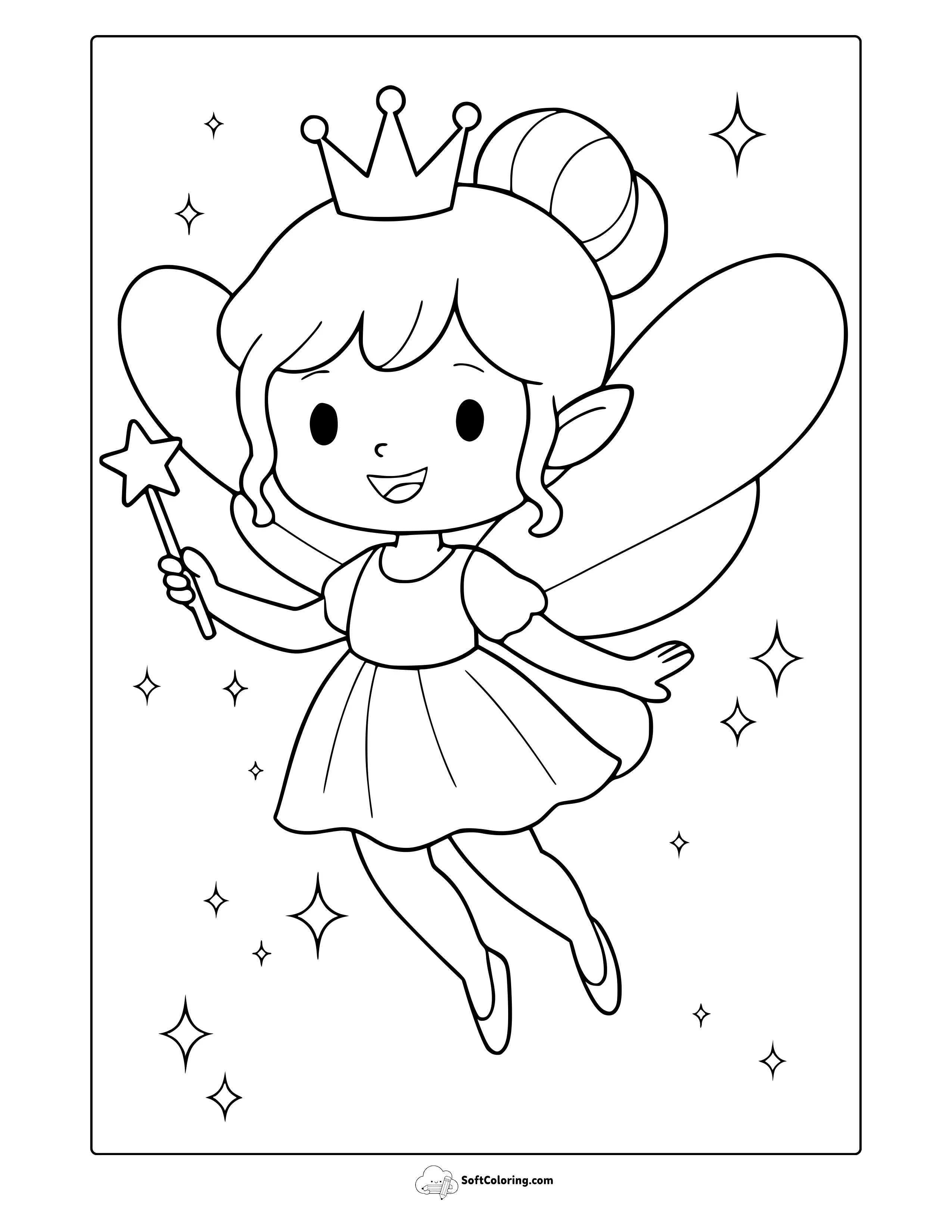 Flying Fairy Coloring Page