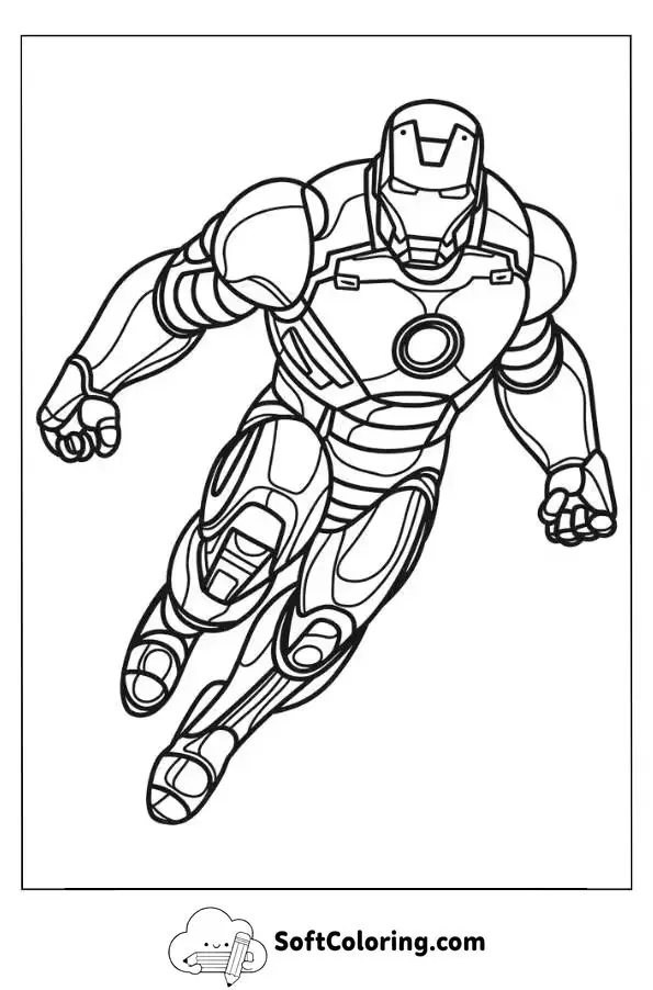 Iron Man Flying Coloring Page