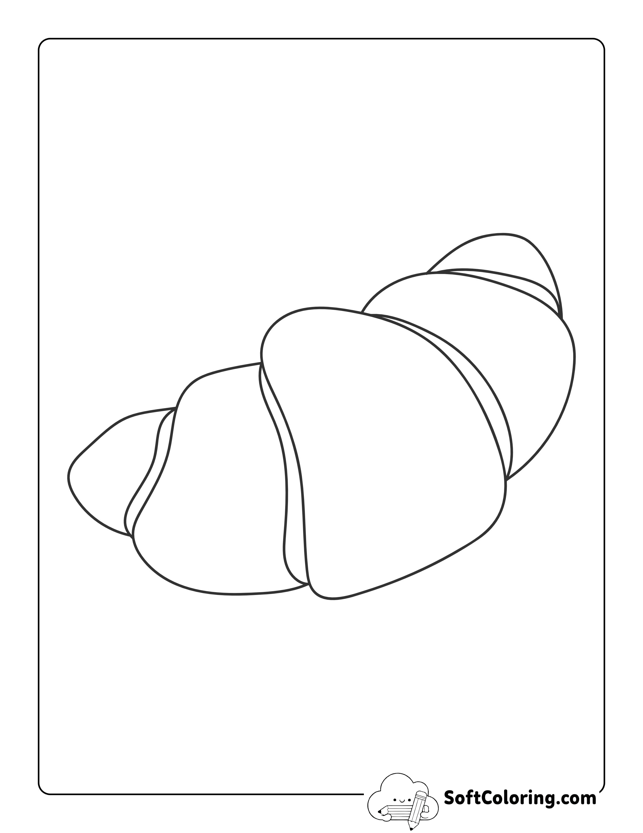 Croissant Coloring Sheet for Preschoolers