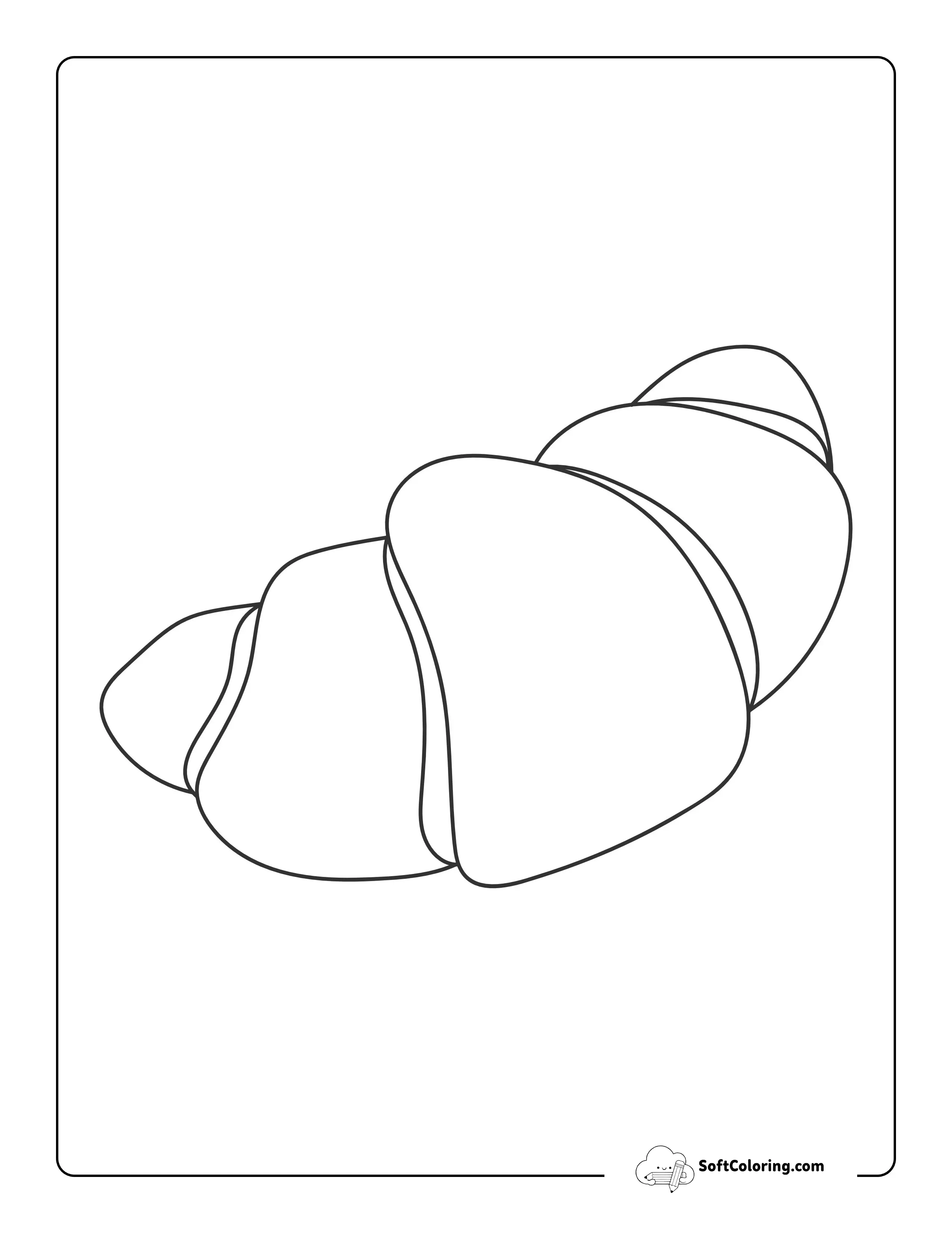 Croissant Coloring Sheet For Preschoolers