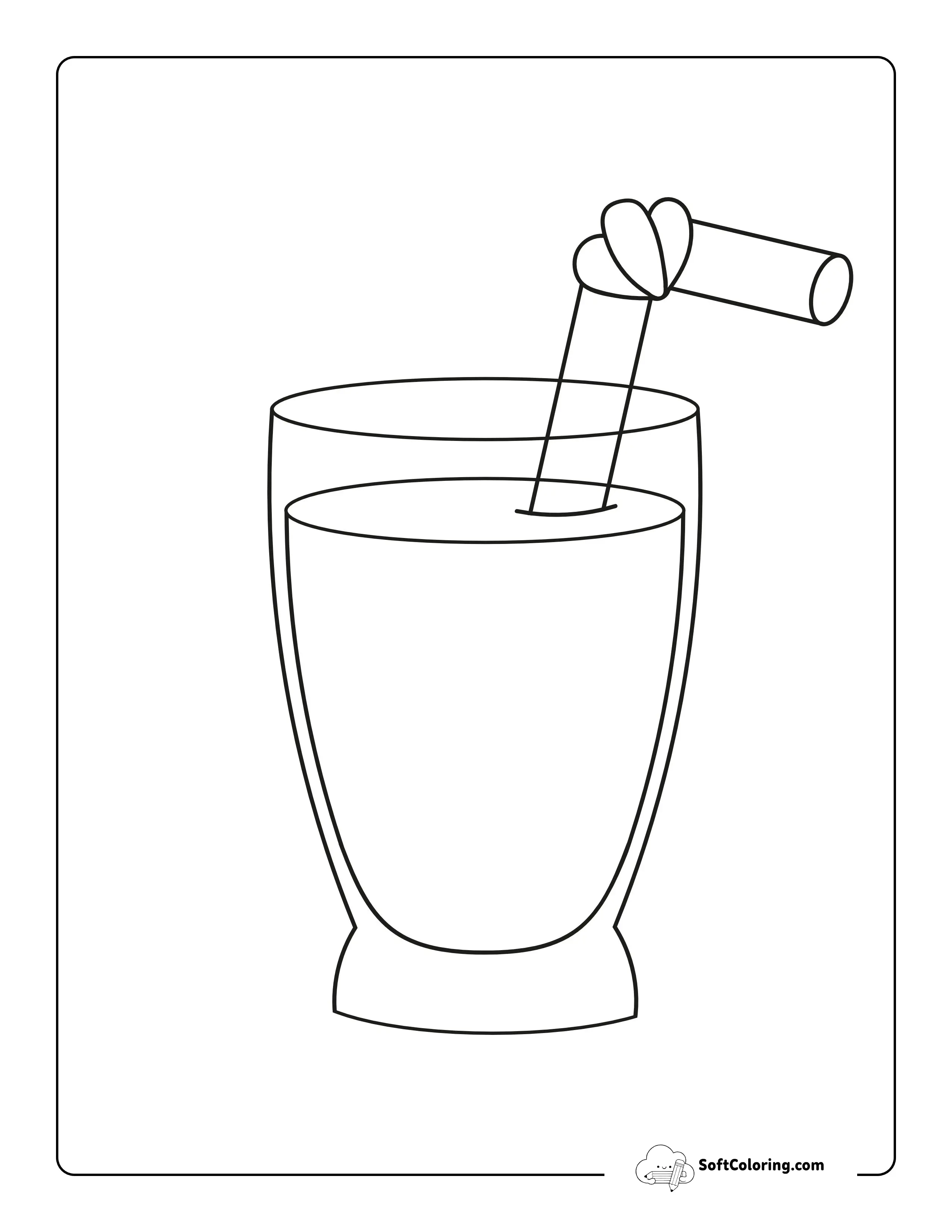 Drink With Straw Coloring Sheet