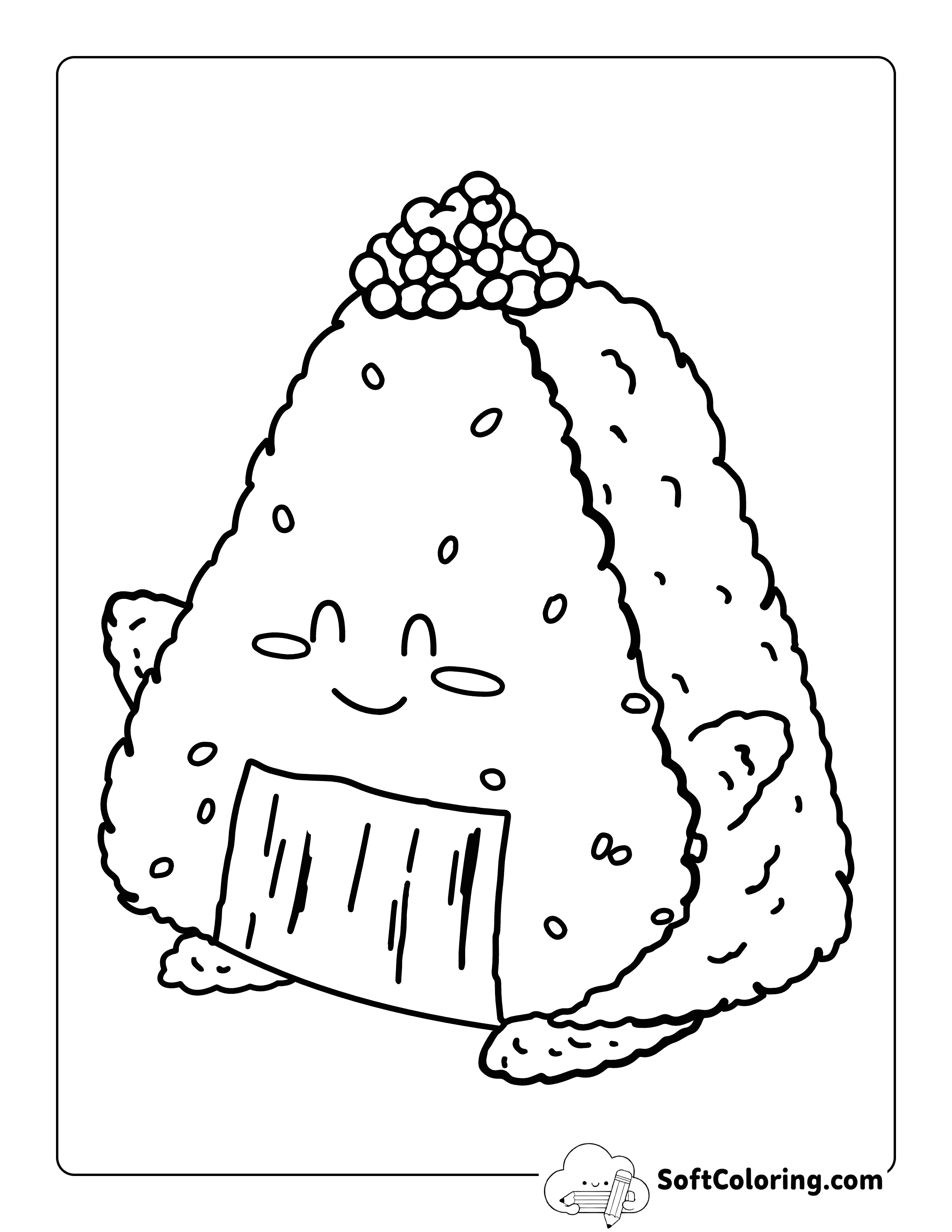 *NEW* Onigiri Sushi Kawaii Food Coloring Sheet
