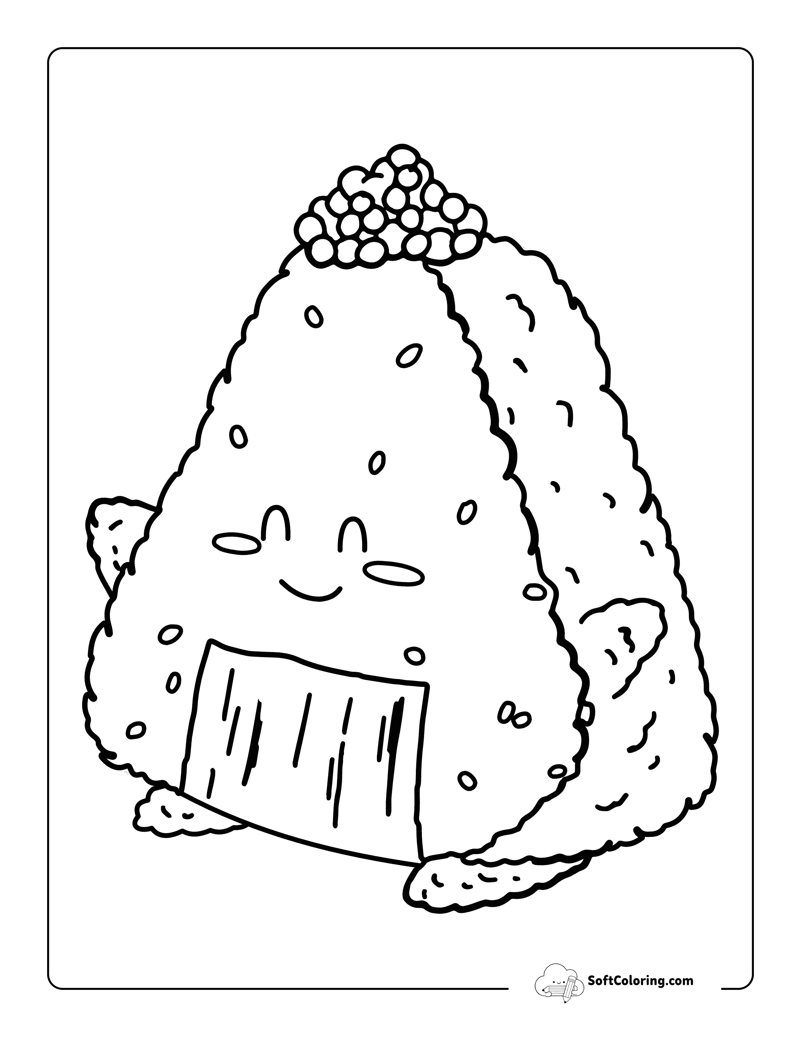Onigiri Sushi Kawaii Food Coloring Sheet