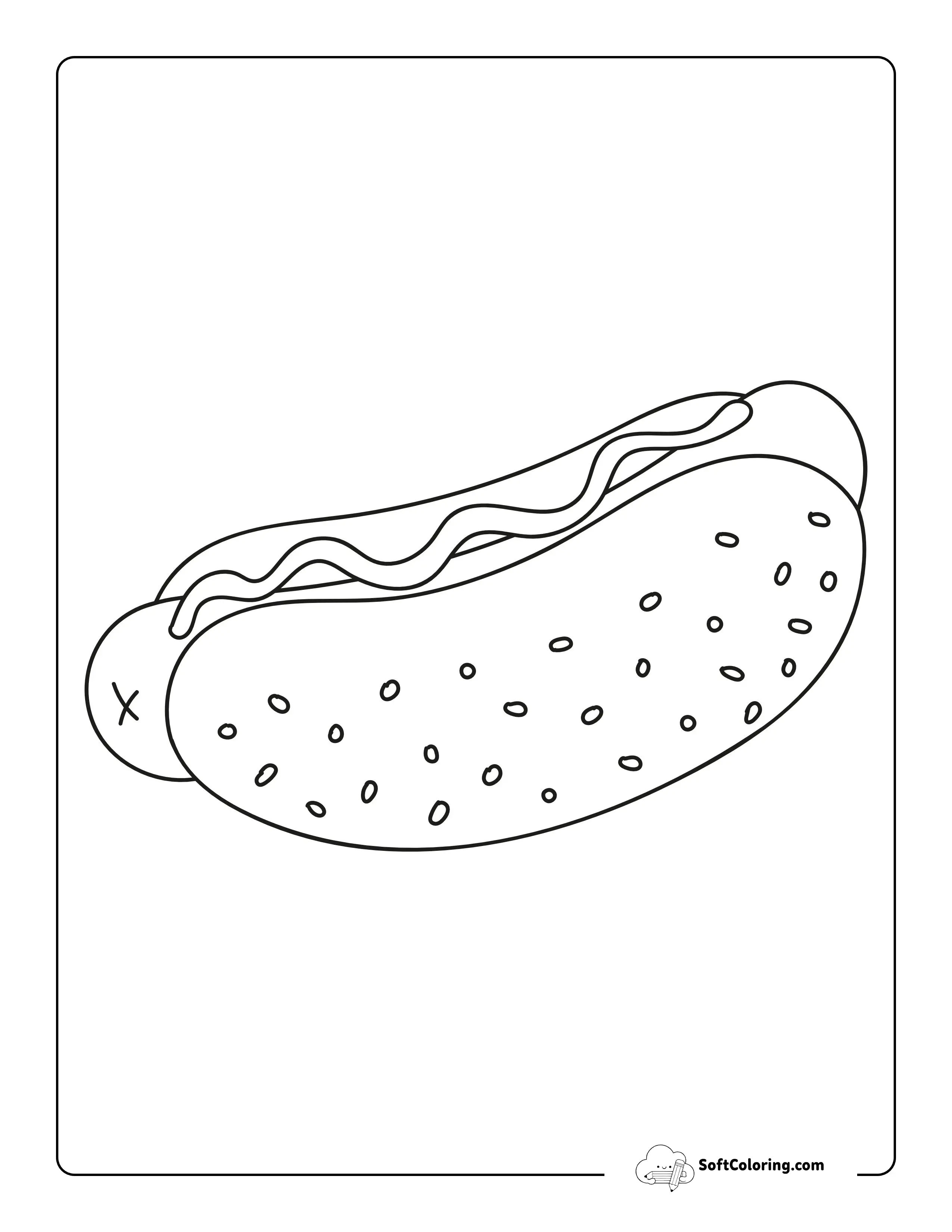 Hot Dog Coloring Sheet For Kids