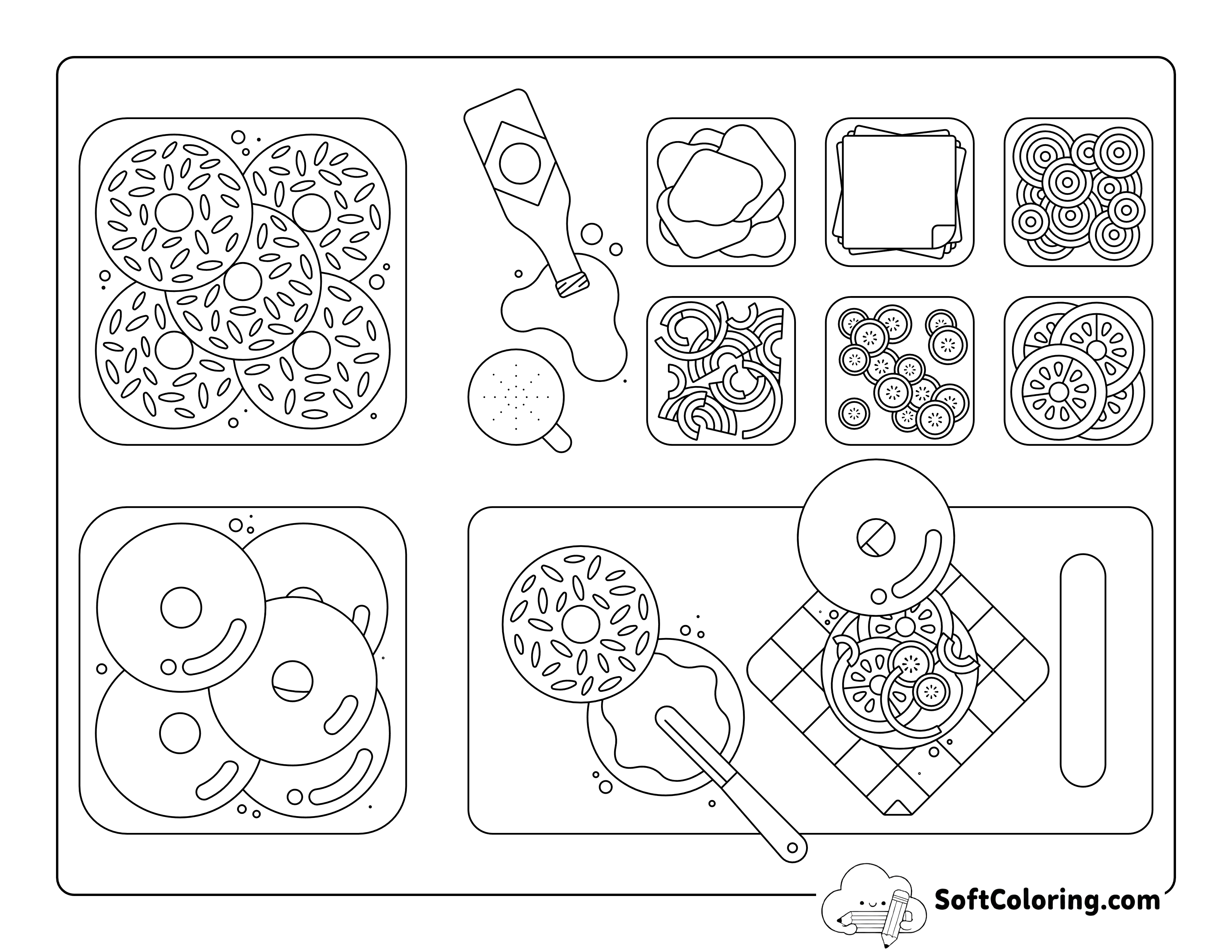 *NEW* Bagel Bar Aesthetic Food Coloring Page