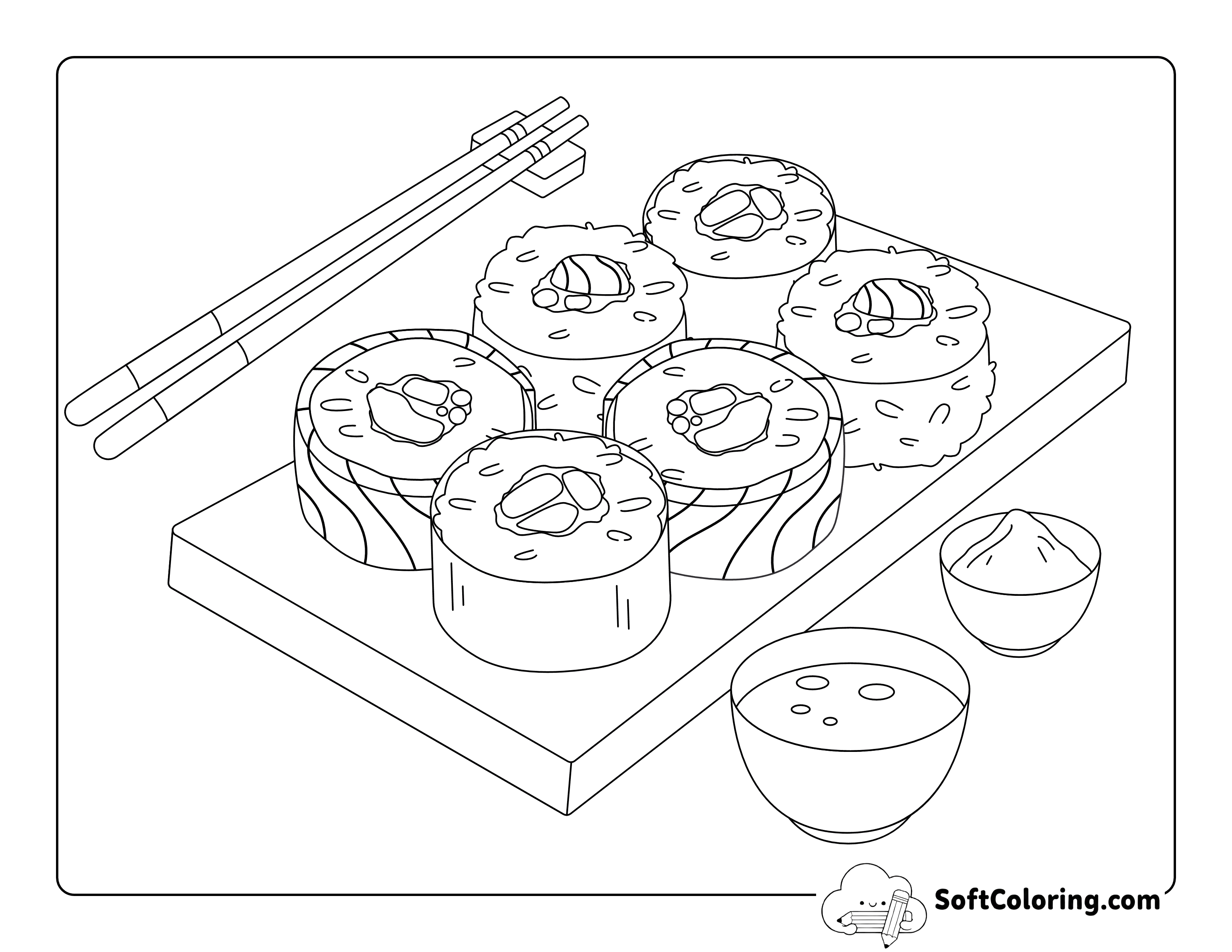 *NEW* Sushi Roll Food Coloring Sheet