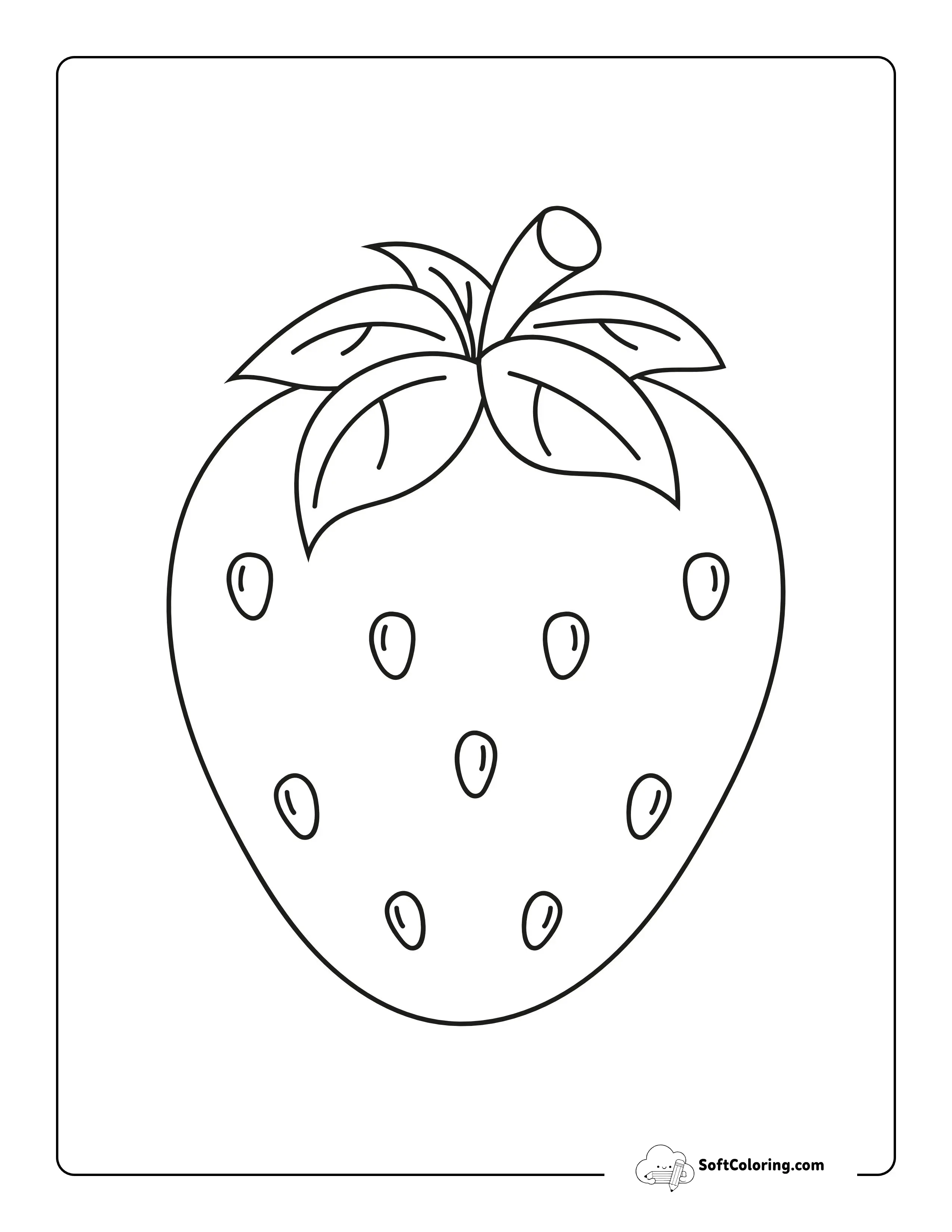 Strawberry Coloring Sheet For Preschoolers