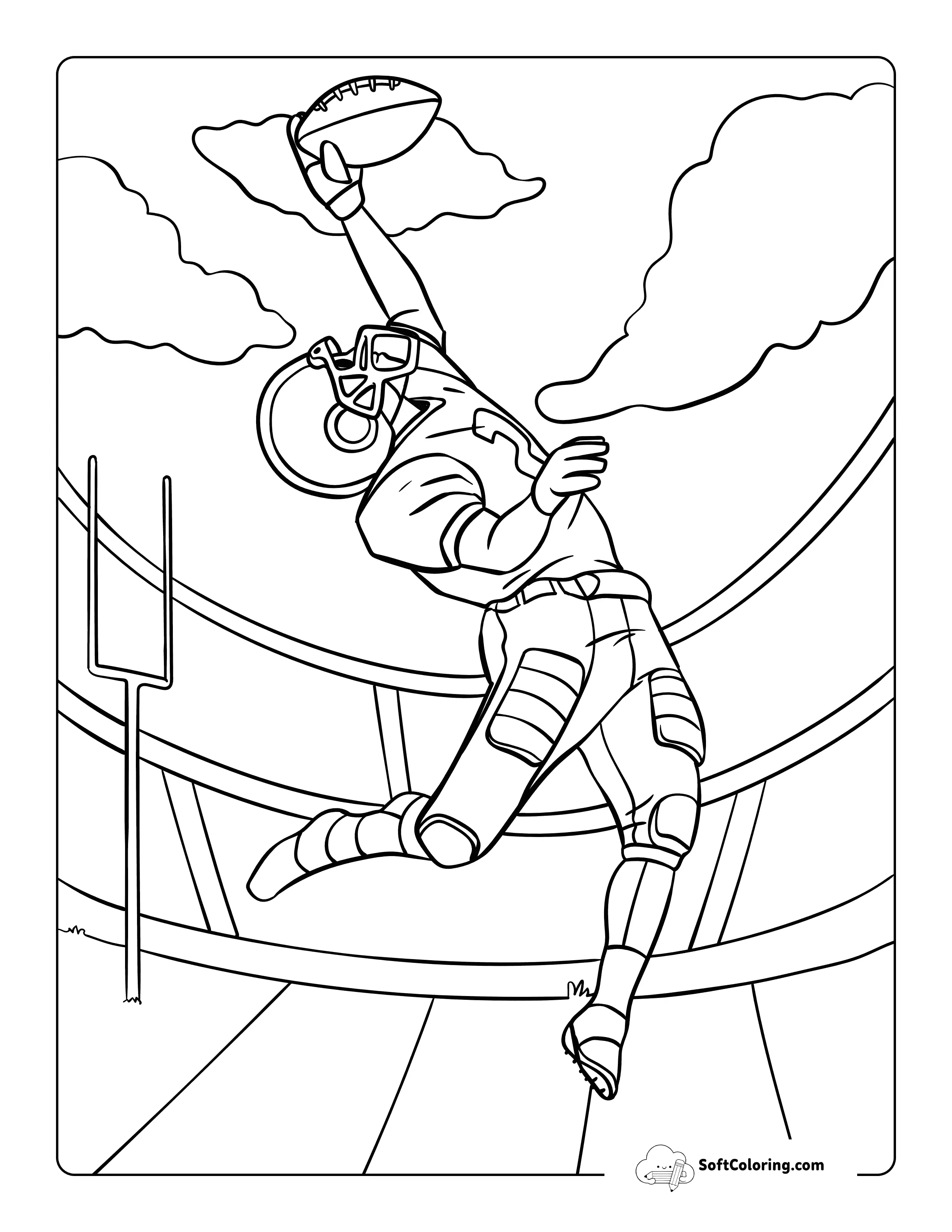 Realistic Football Player Coloring Page