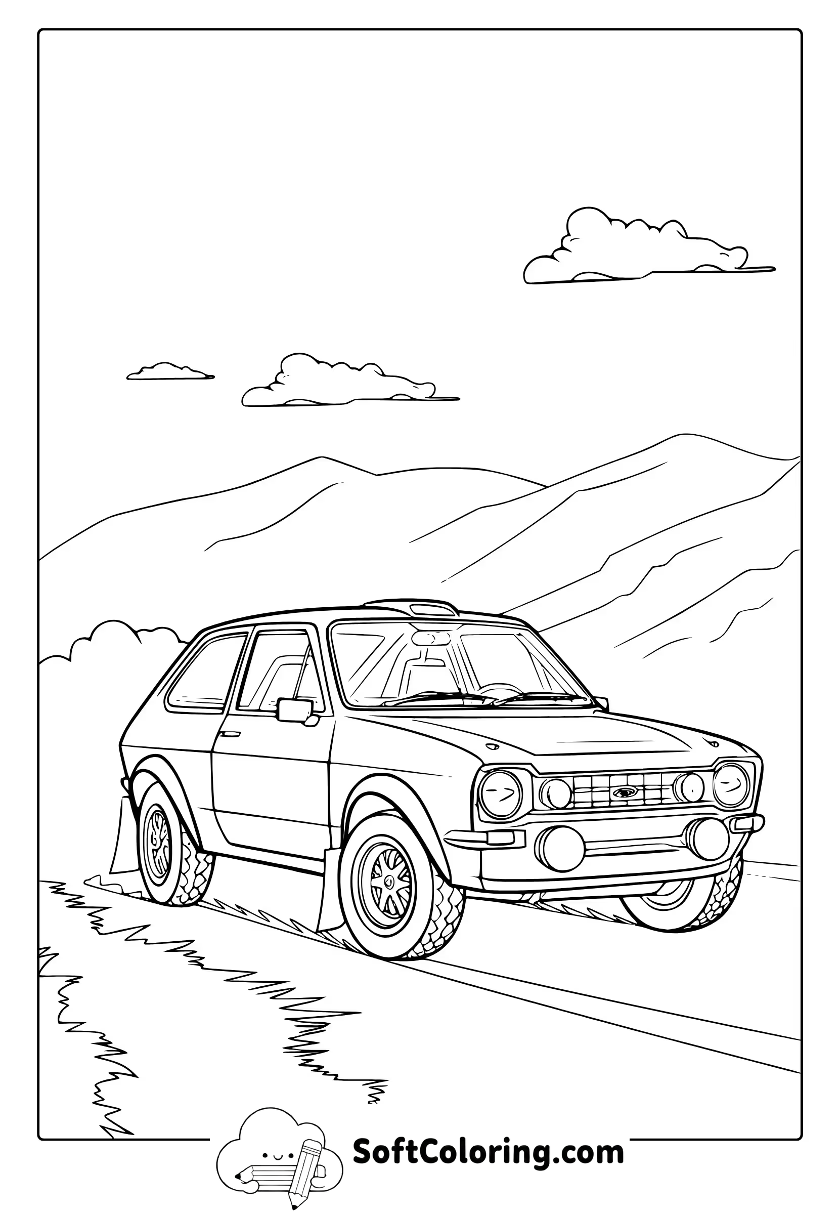 Ford Rally Car Coloring Page