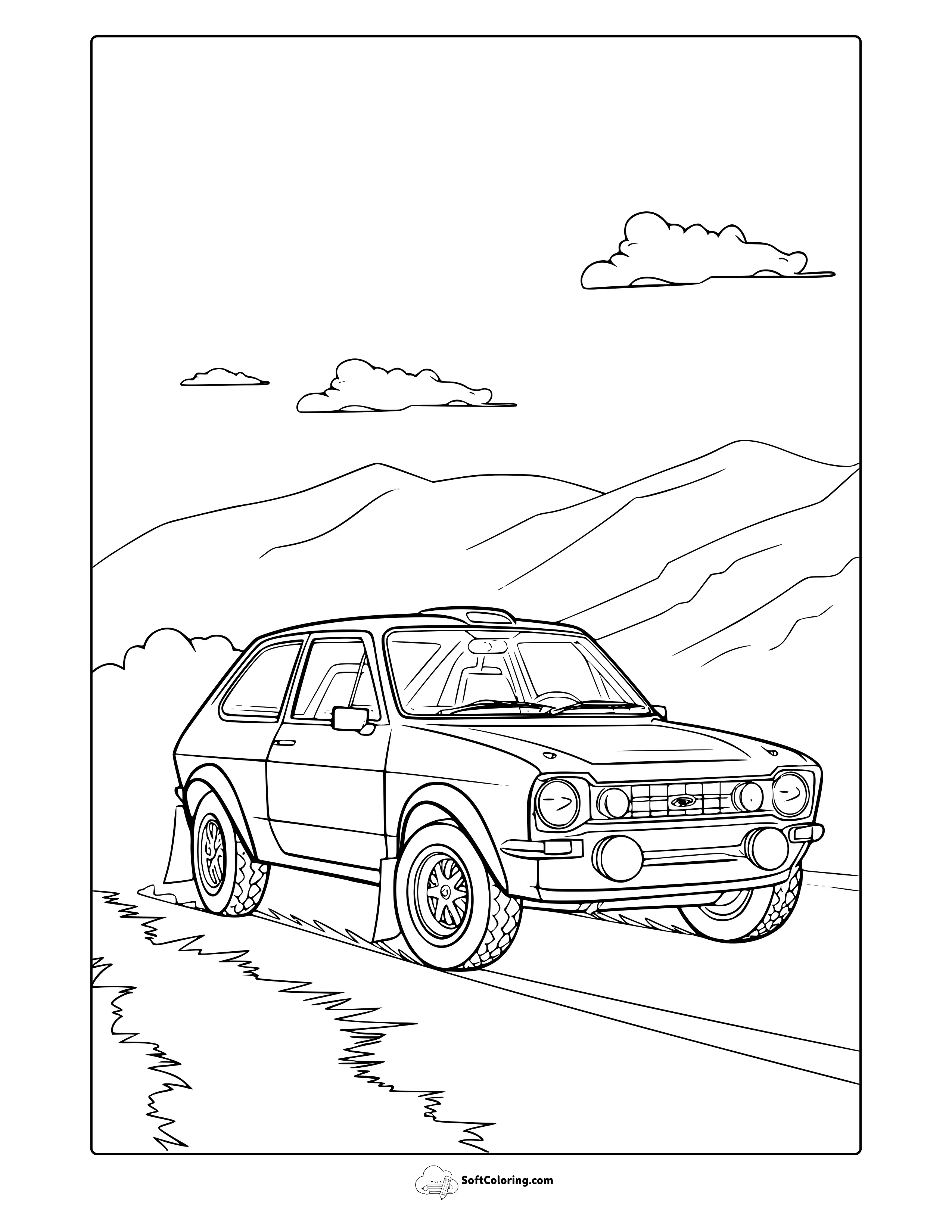 Ford Rally Car Coloring Page