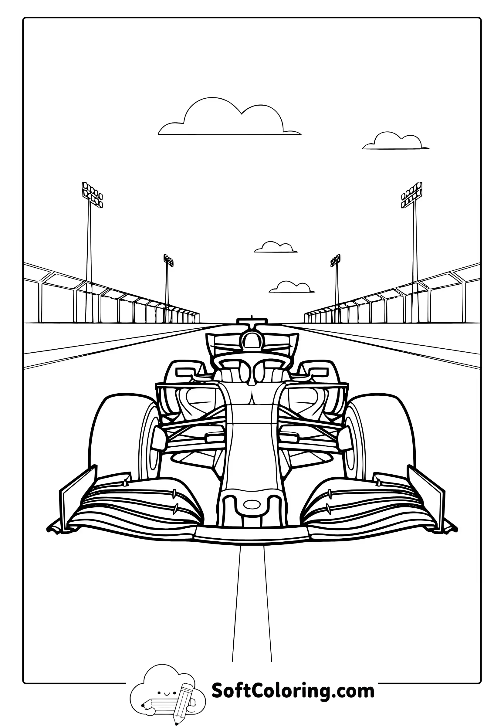 Formula 1 Car Coloring Page