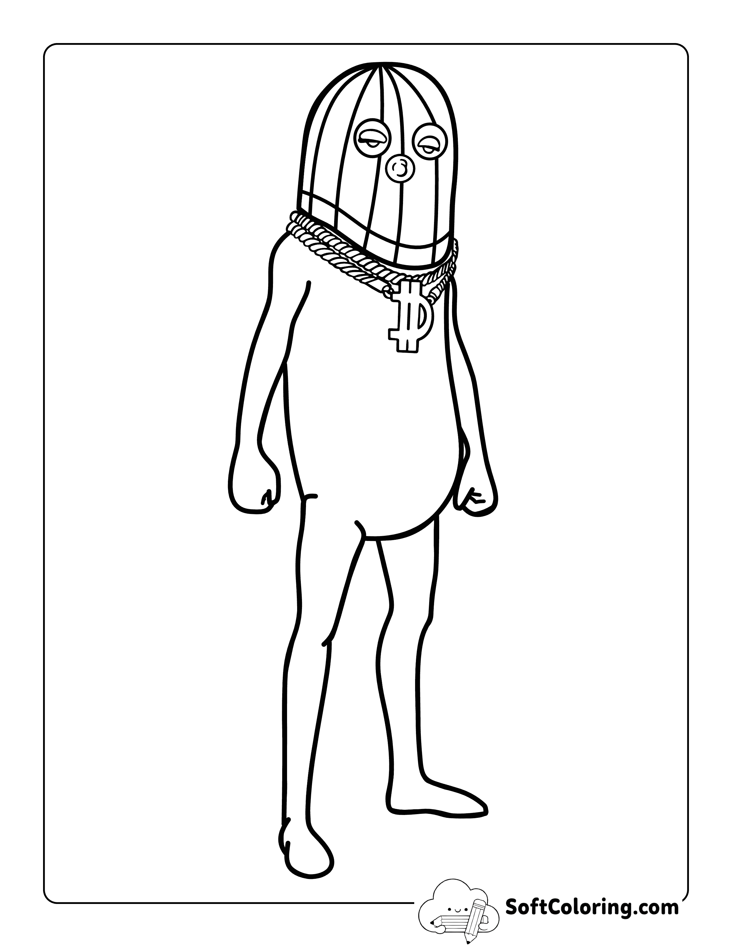 Cool Big Dill Fortnite-Inspired Coloring Page