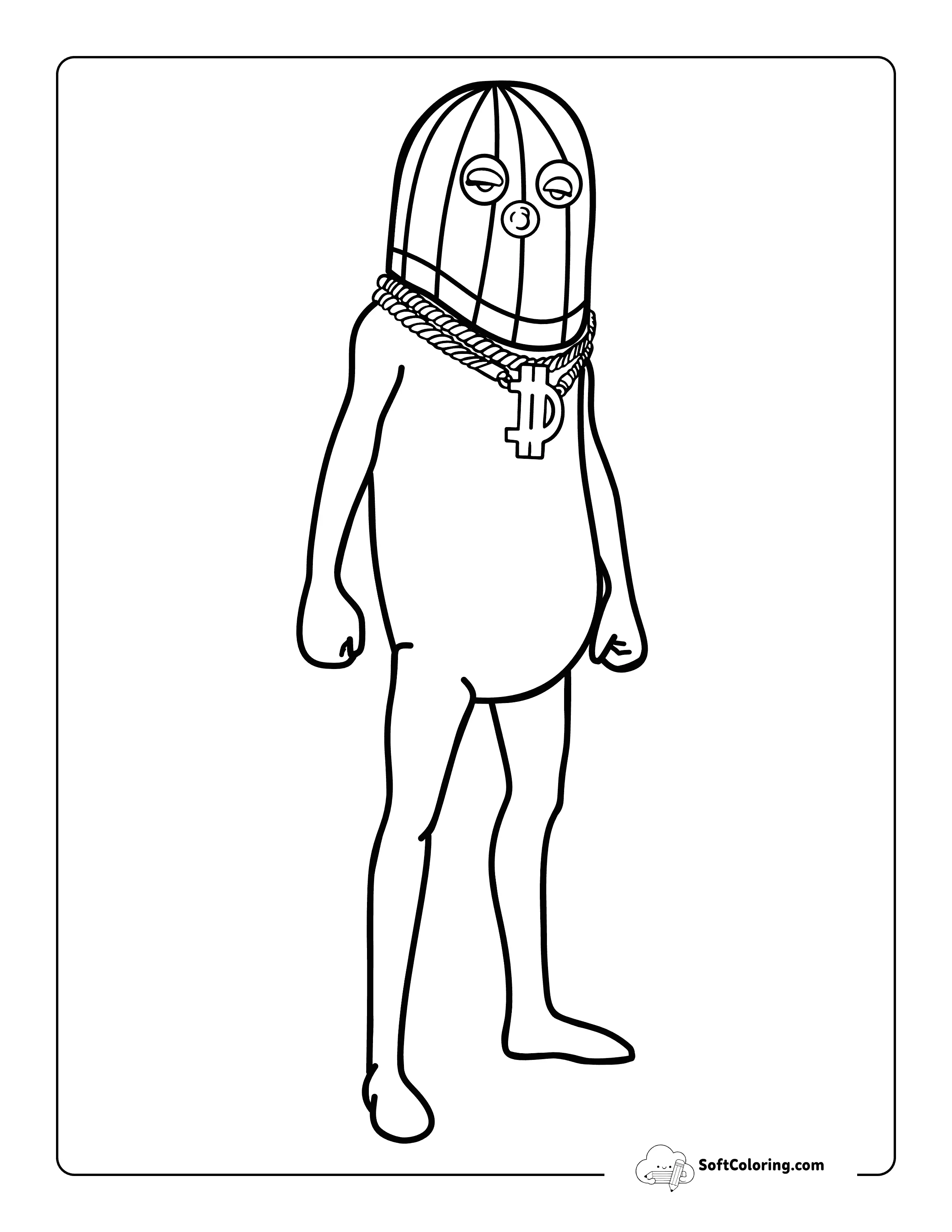 Cool Big Dill Fortnite-Inspired Coloring Page