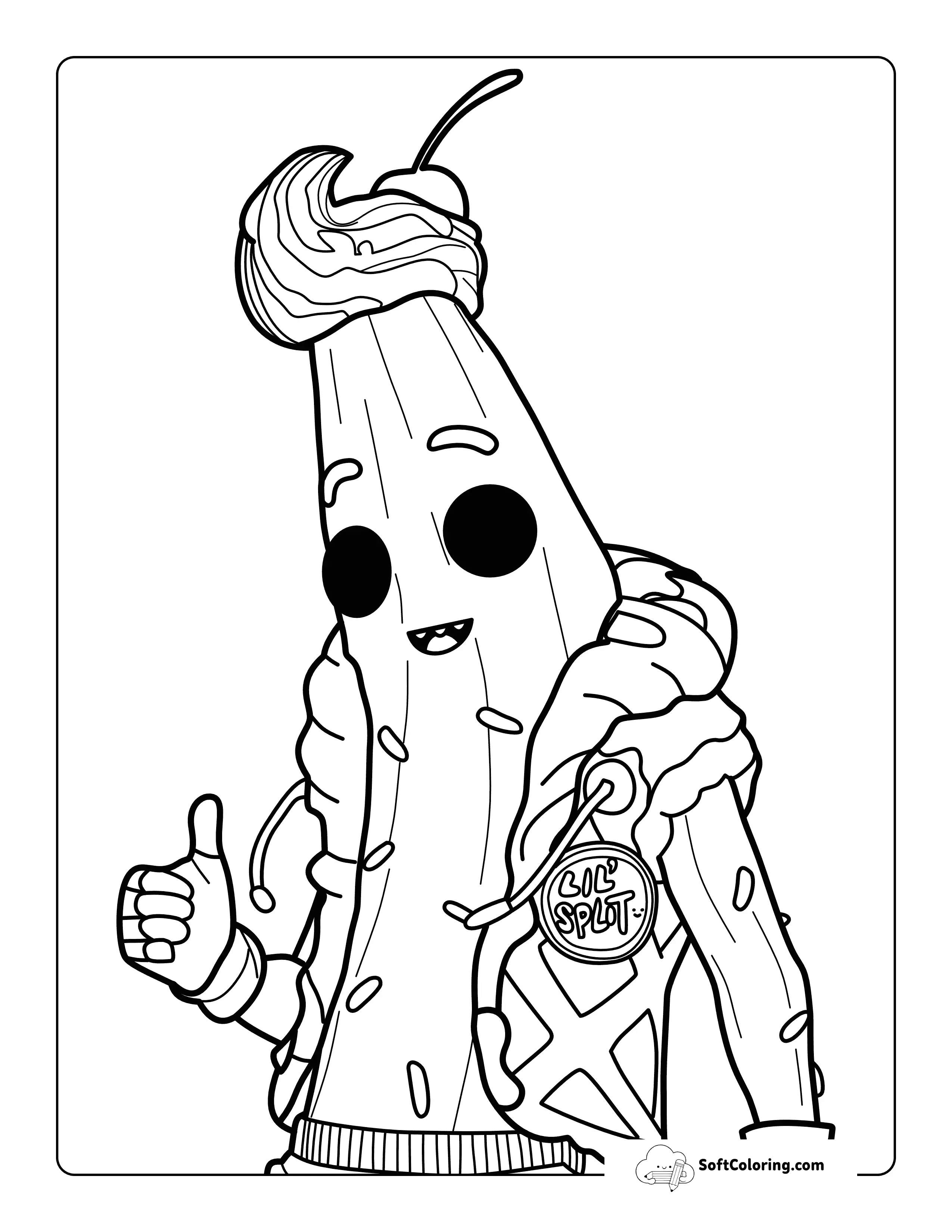 Cool Peely Lil Split Skin Drawing To Color Inspired By Fortnite