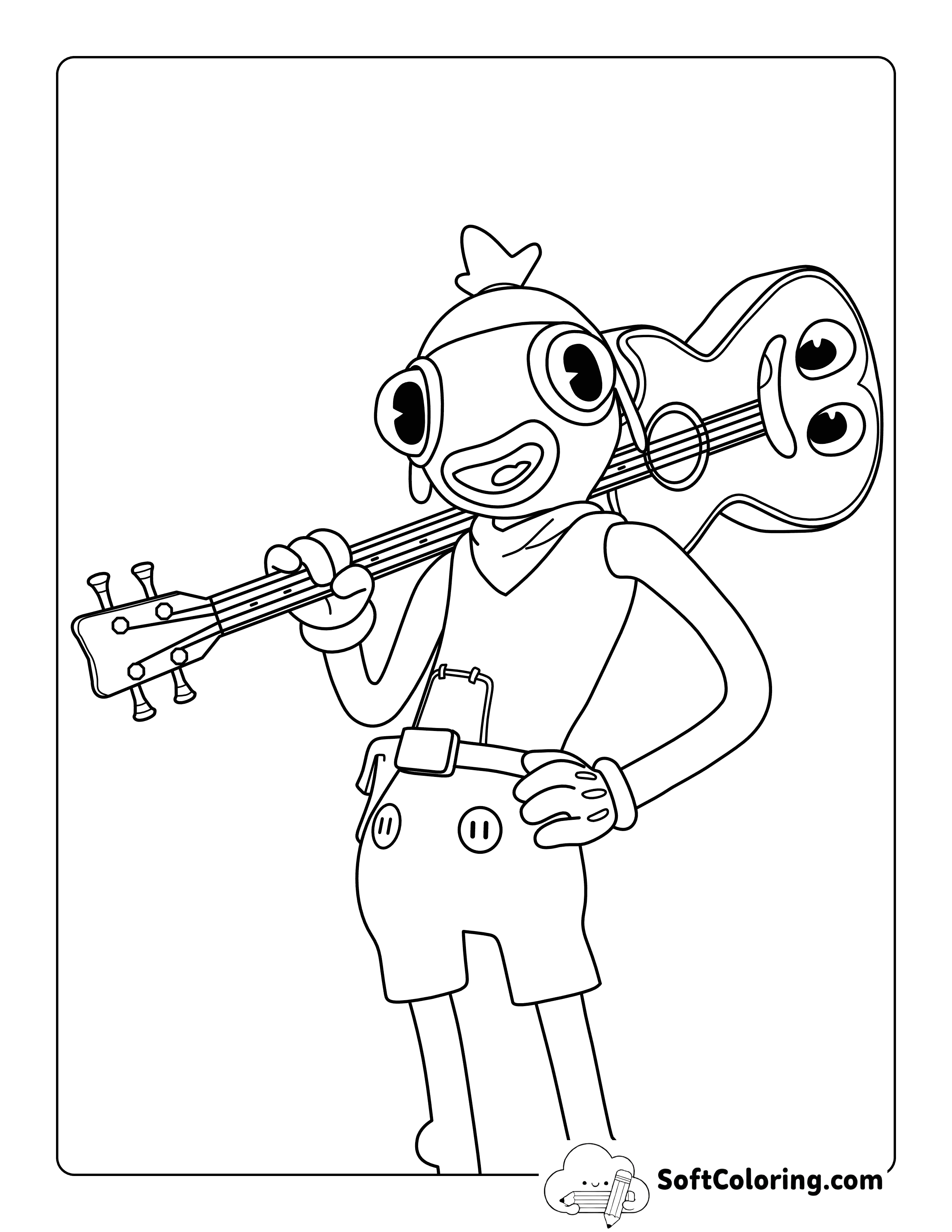 Cool Toona Fish Drawing Fortnite-Inspired Coloring Sheet