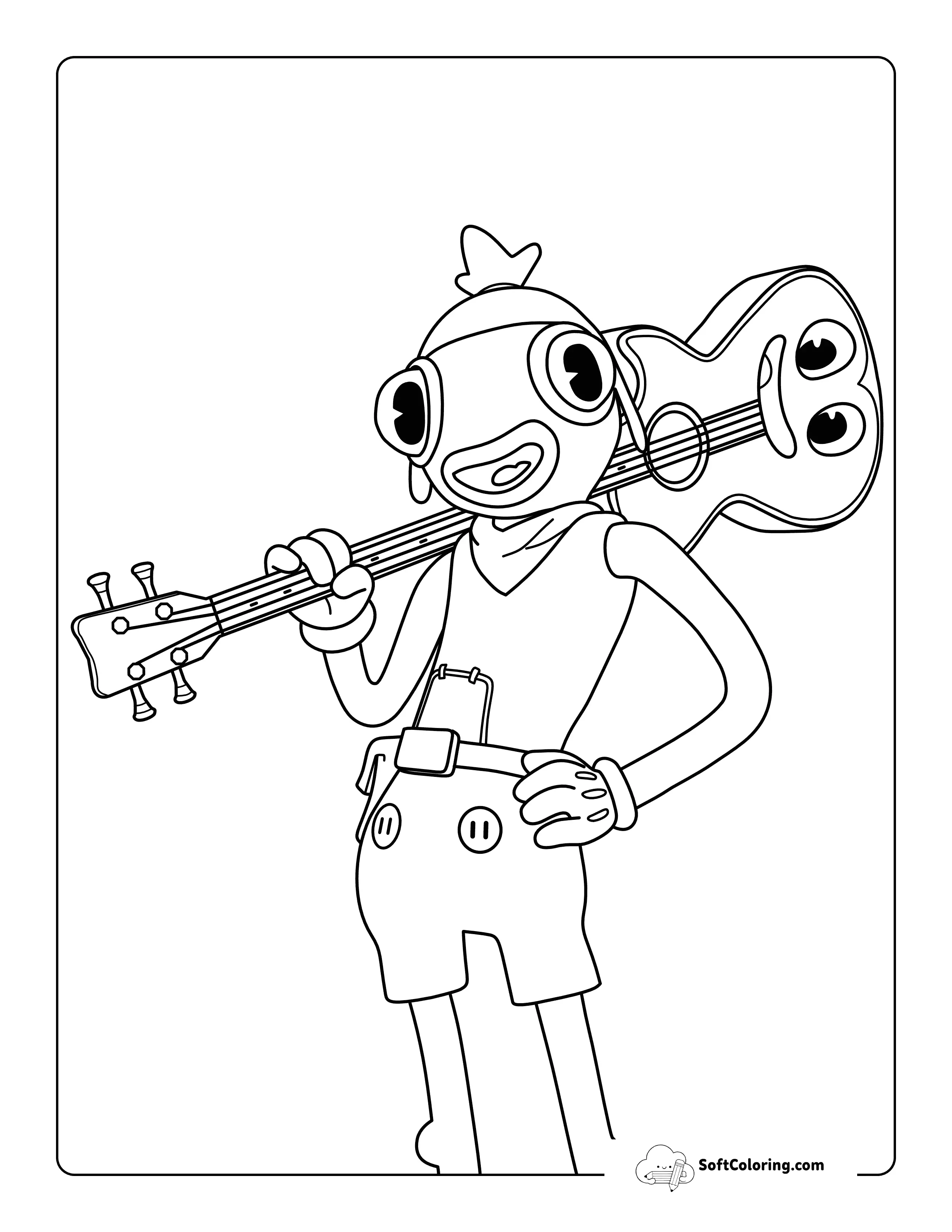 Cool Toona Fish Drawing Fortnite-Inspired Coloring Sheet