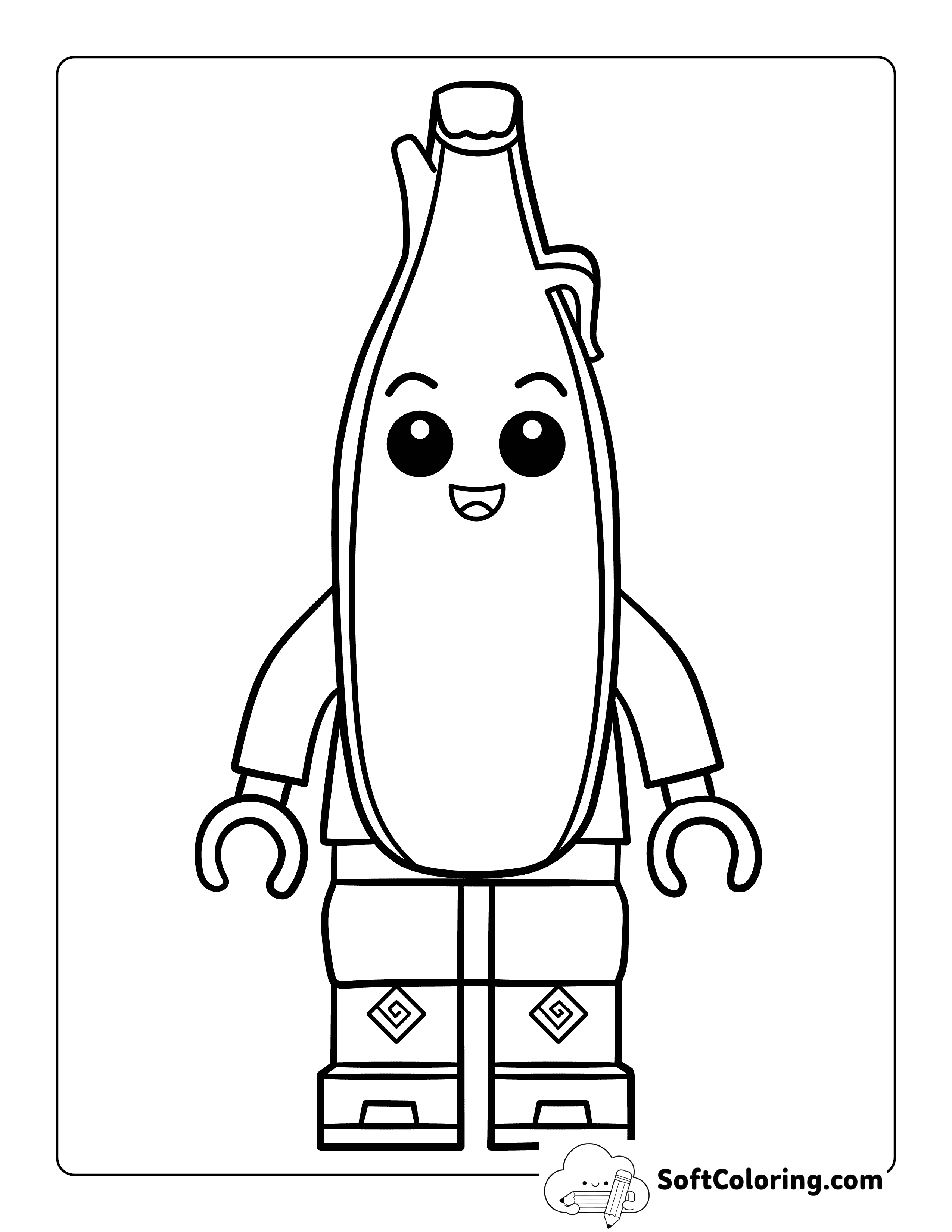 Drawing Inspired by Lego Peely from Fortnite to Color