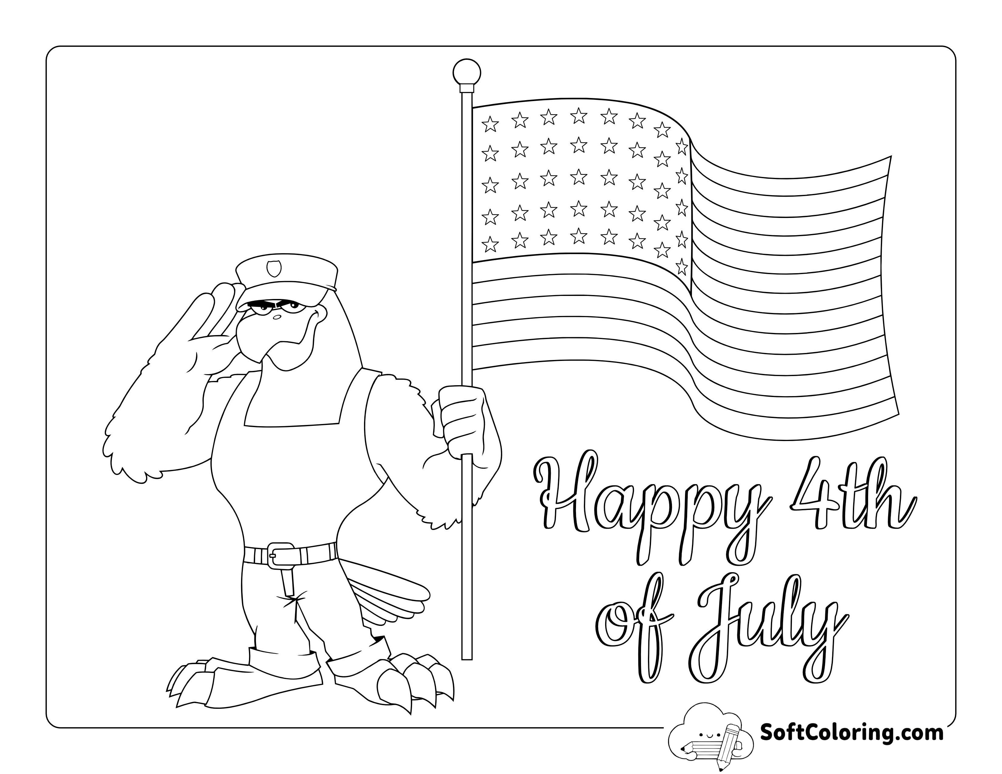 American Eagle Coloring Page for Kids