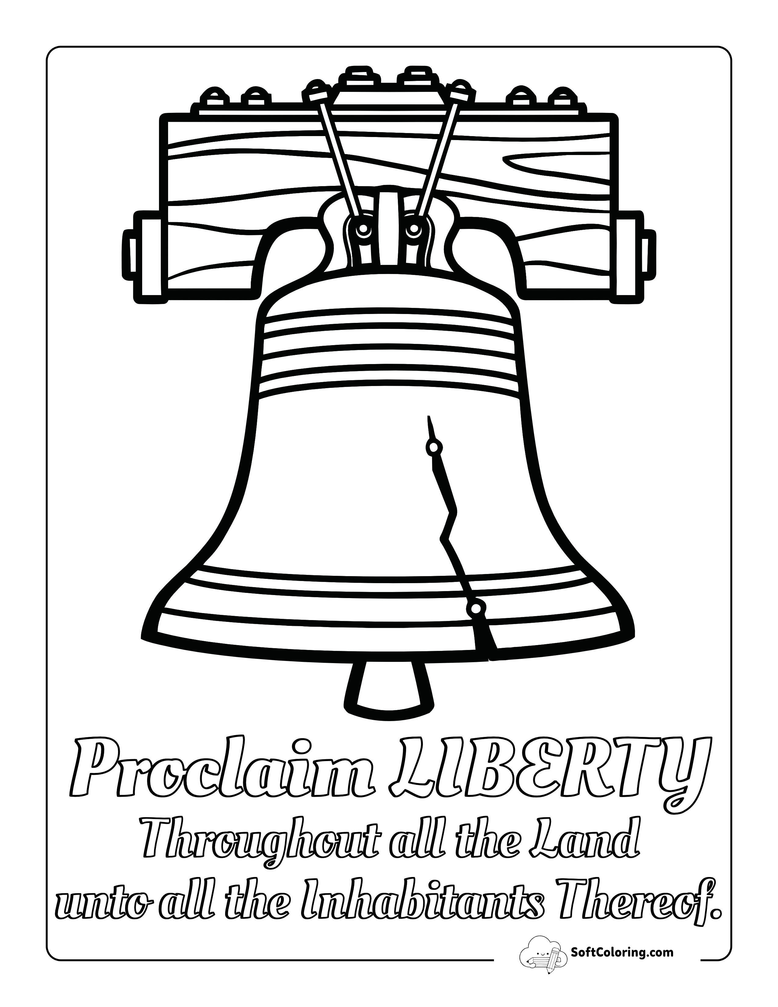 Liberty Bell Fourth Of July Coloring Sheet