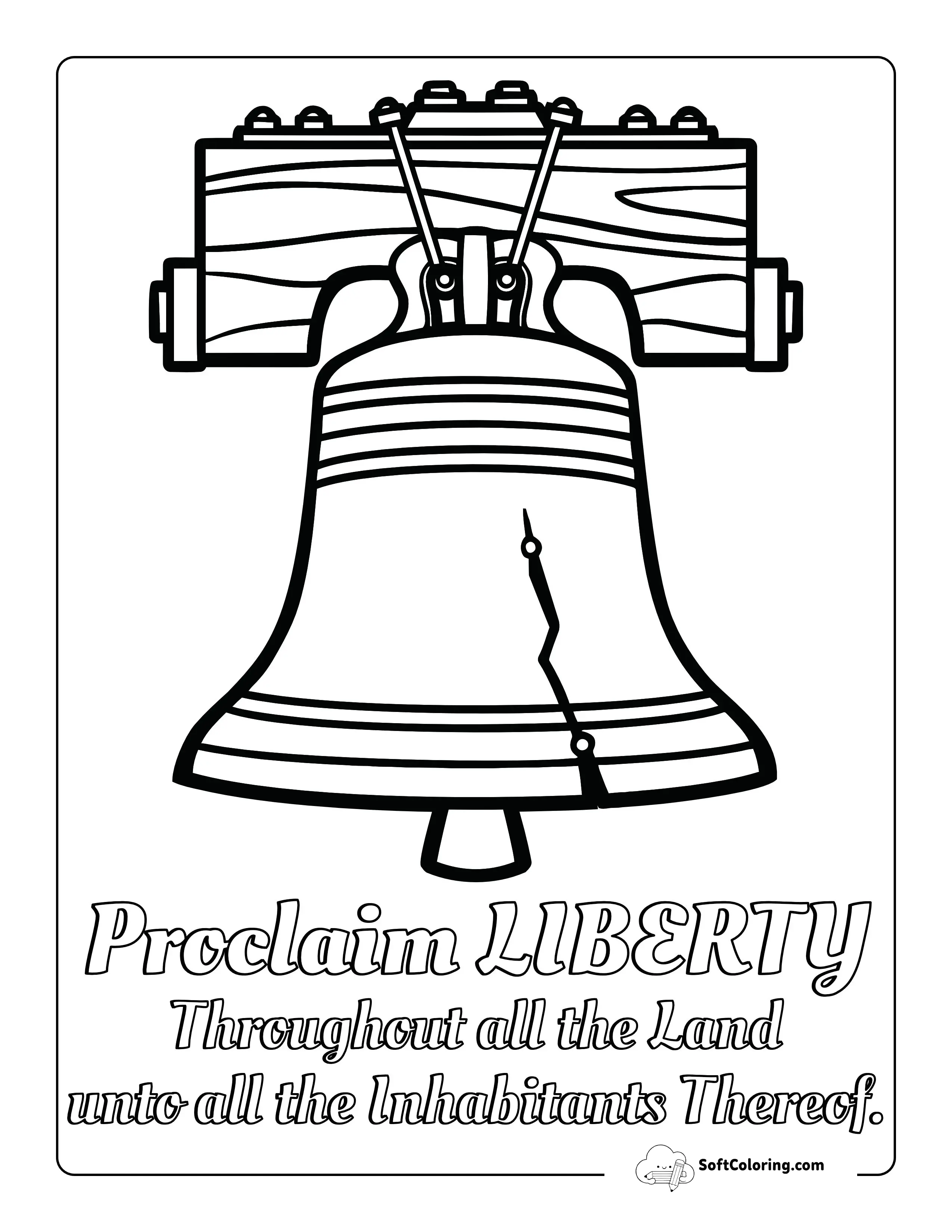 Liberty Bell Fourth Of July Coloring Sheet