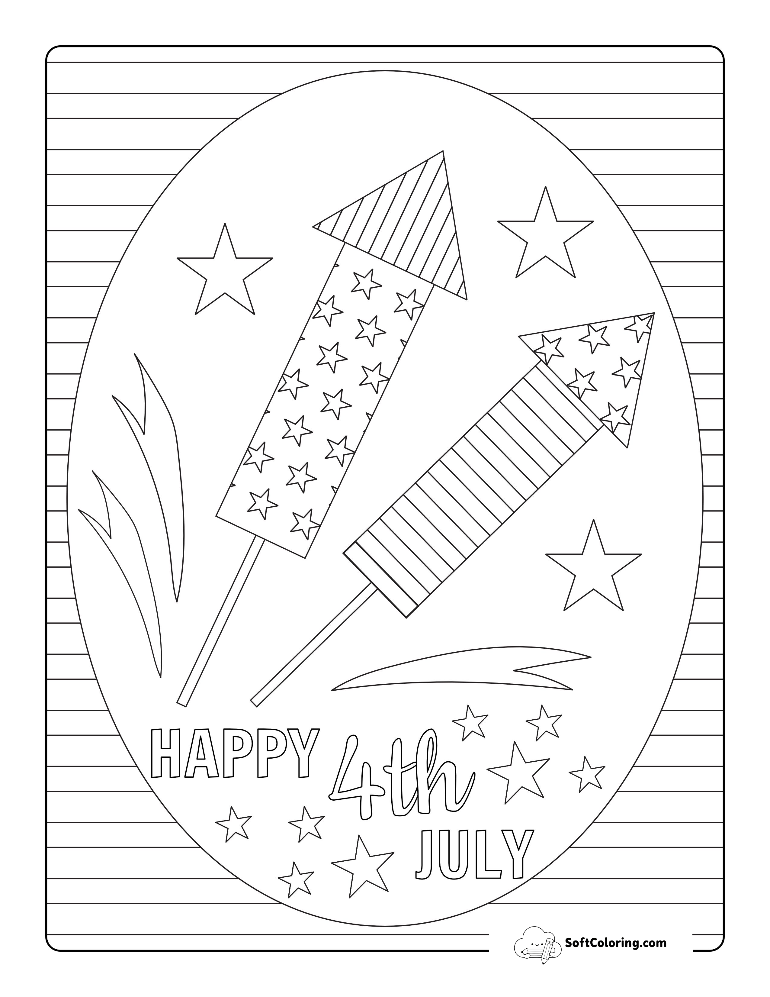 Fourth Of July Coloring Sheet
