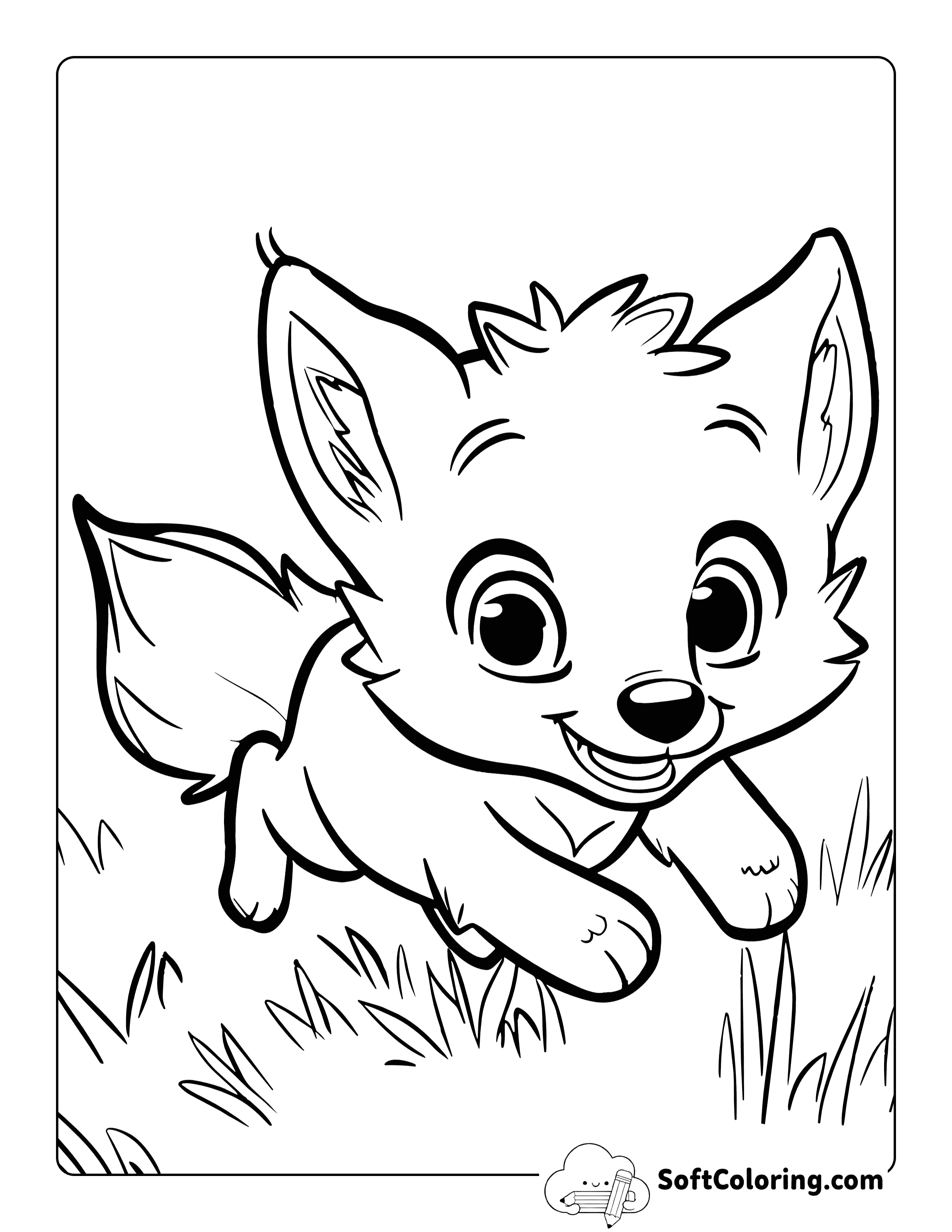 Adventurous Cute Fox Coloring Sheet Printable