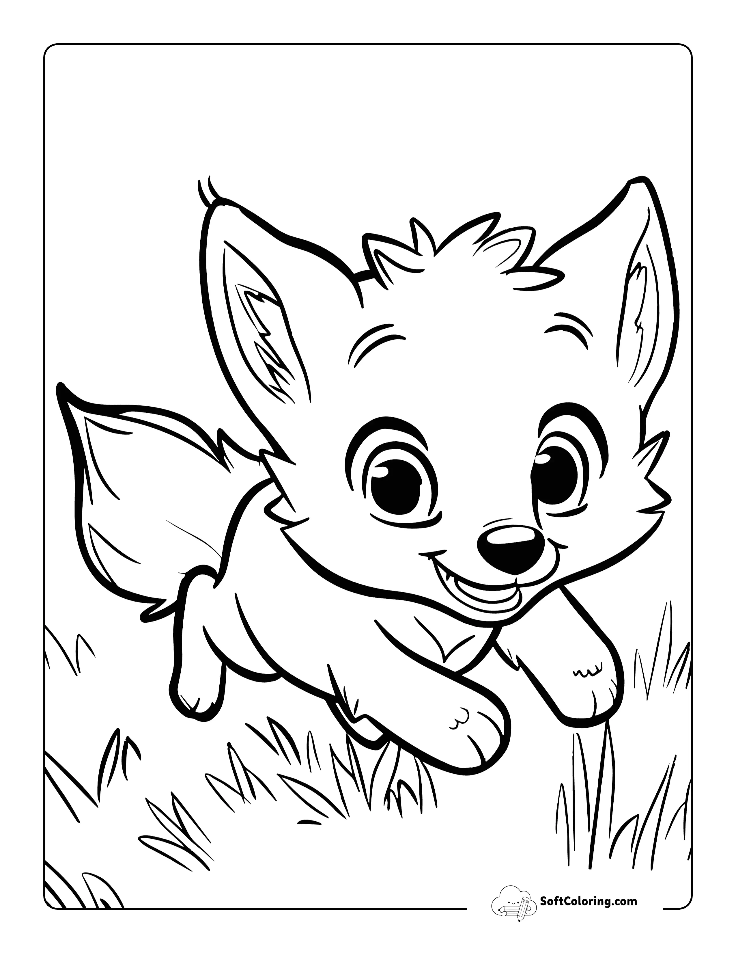 Adventurous Cute Fox Coloring Sheet Printable