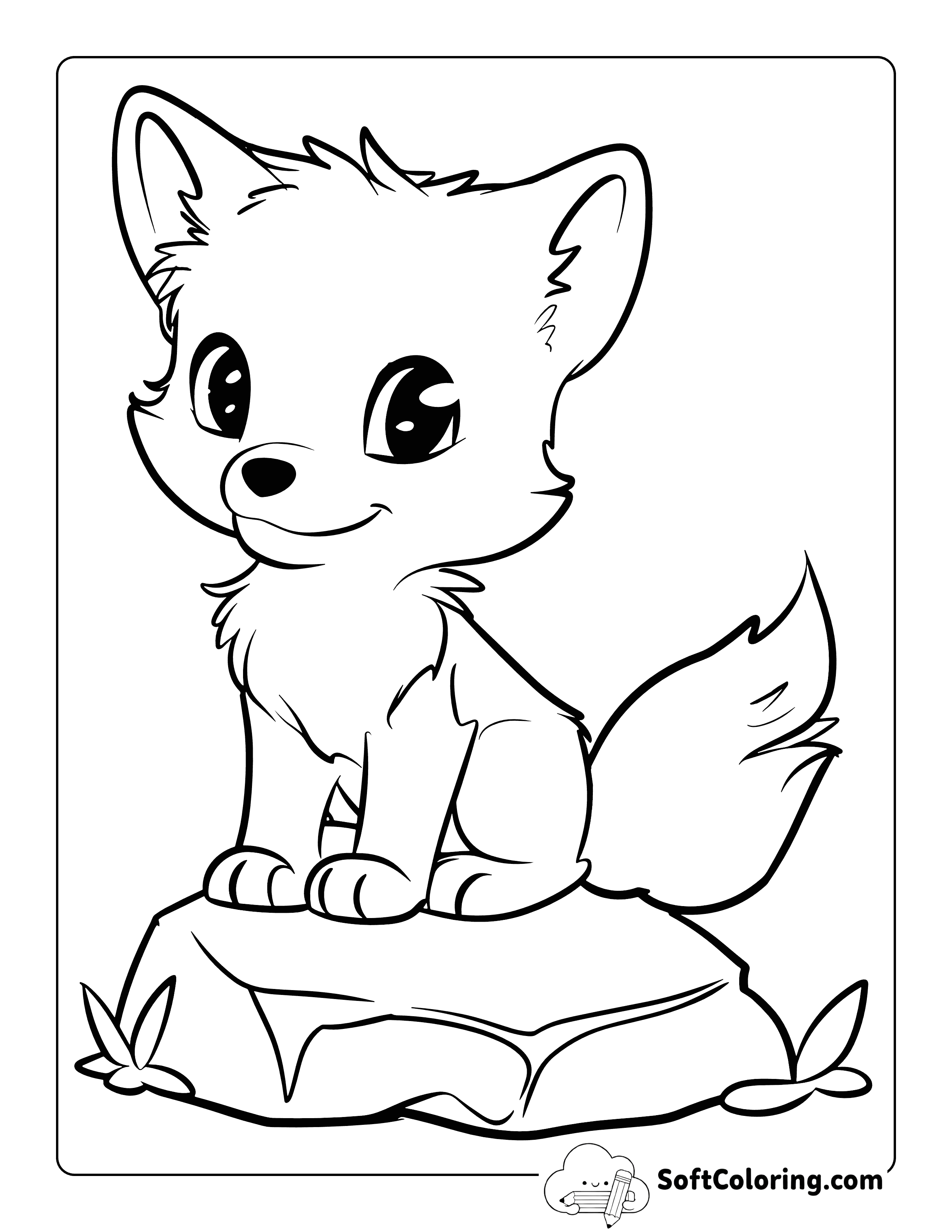 Cute Baby Fox Coloring Page
