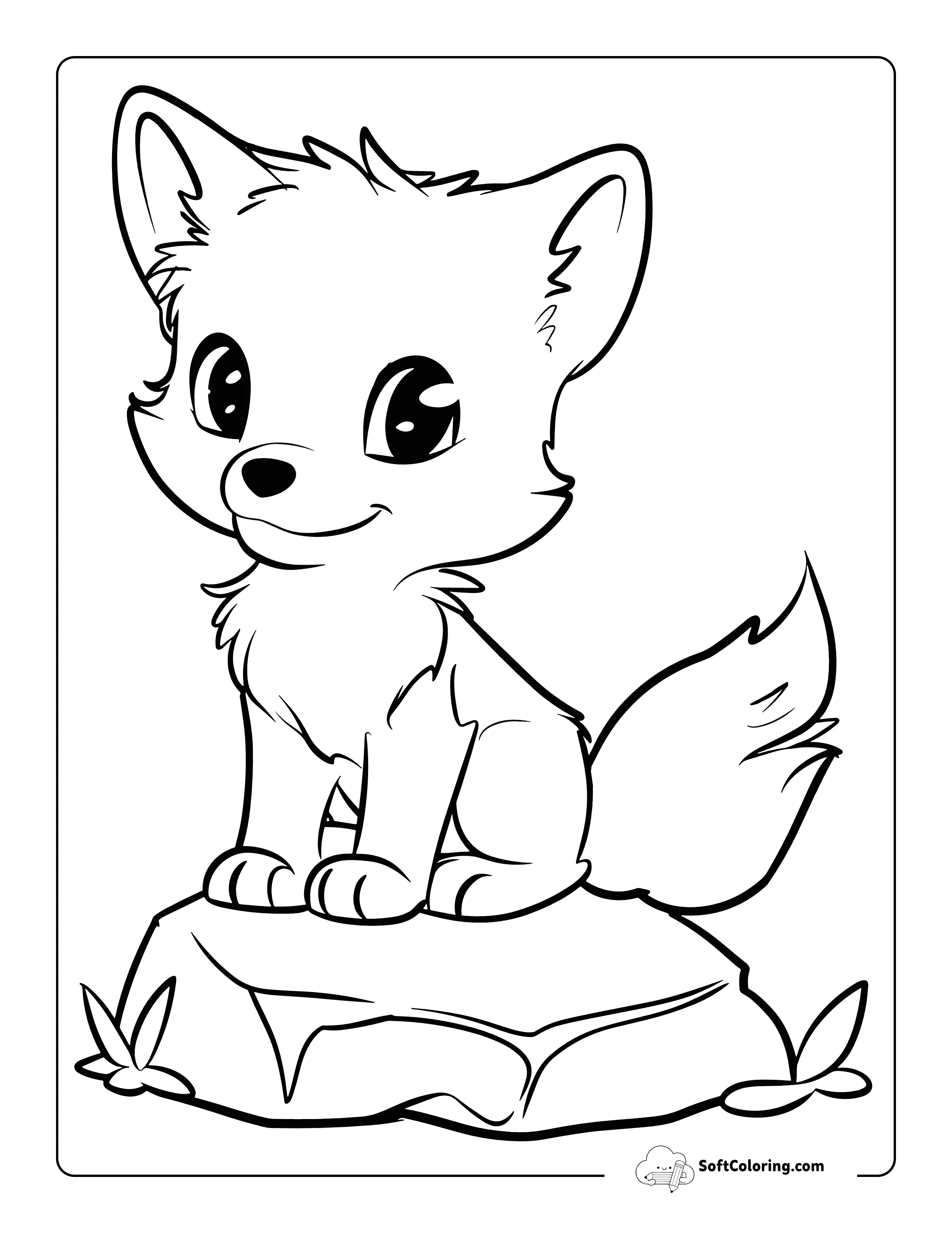 Cute Baby Fox Coloring Page