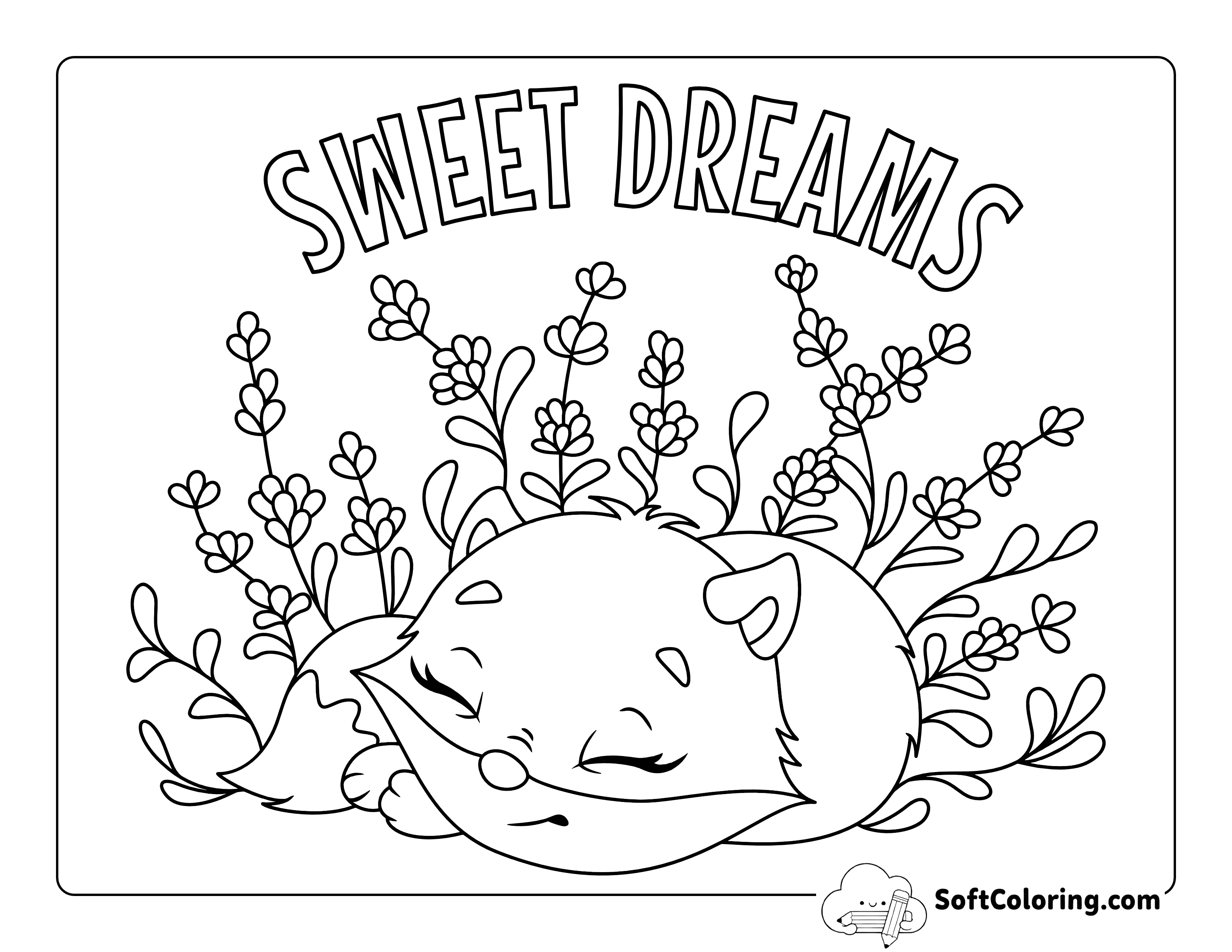"Sweet Dreams" Cute Sleeping Fox Printable