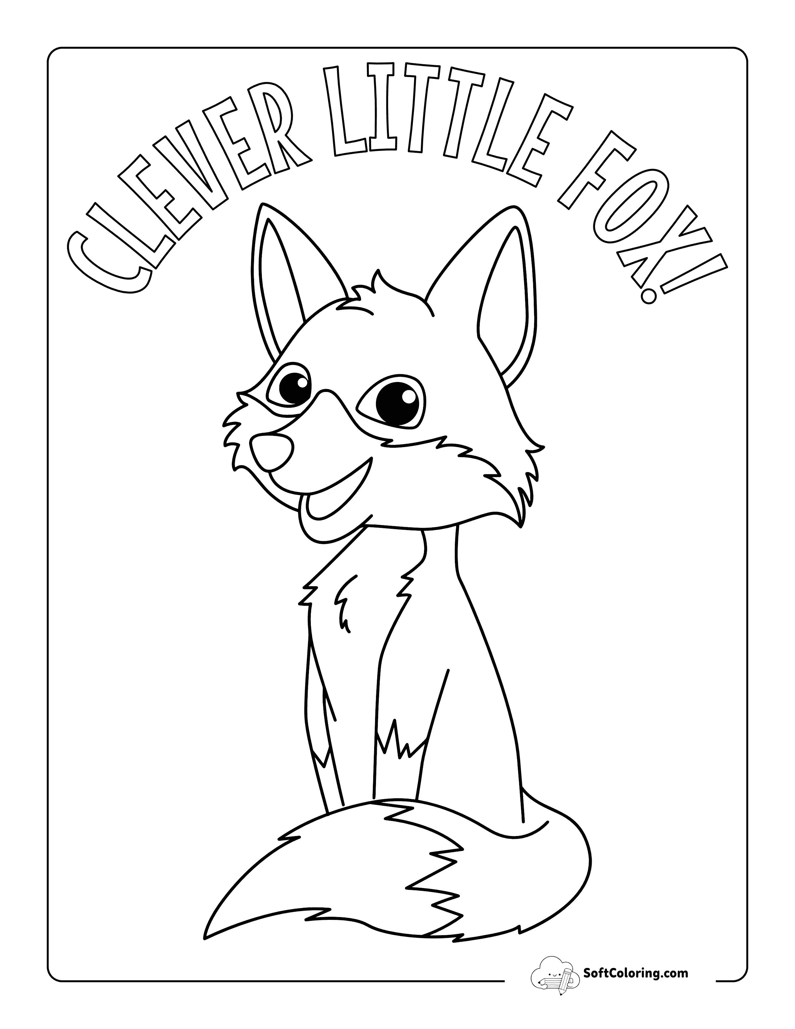 "Clever Little Fox!" Coloring Page For Preschoolers