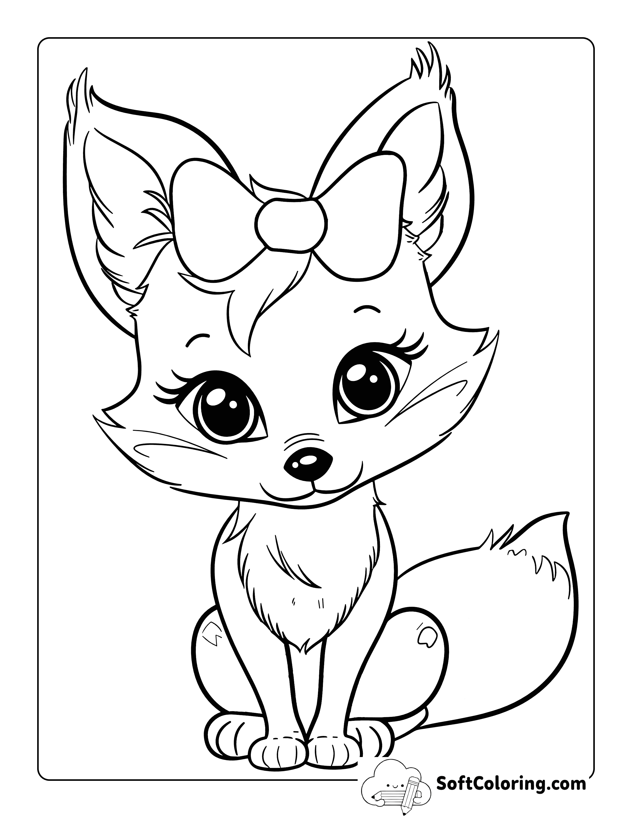 Cute Fox Wearing a Bow Printable