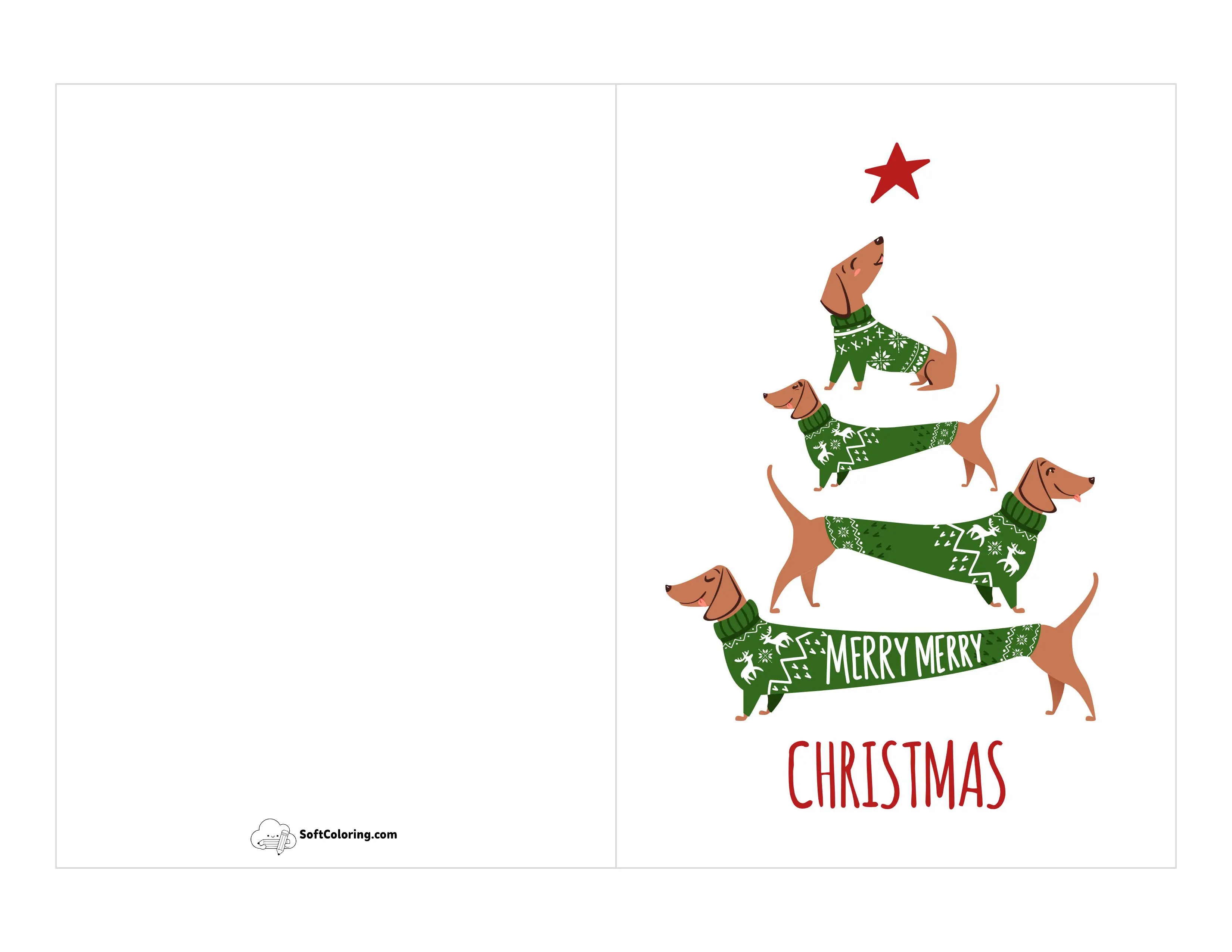 Cute Dachshund Christmas Card