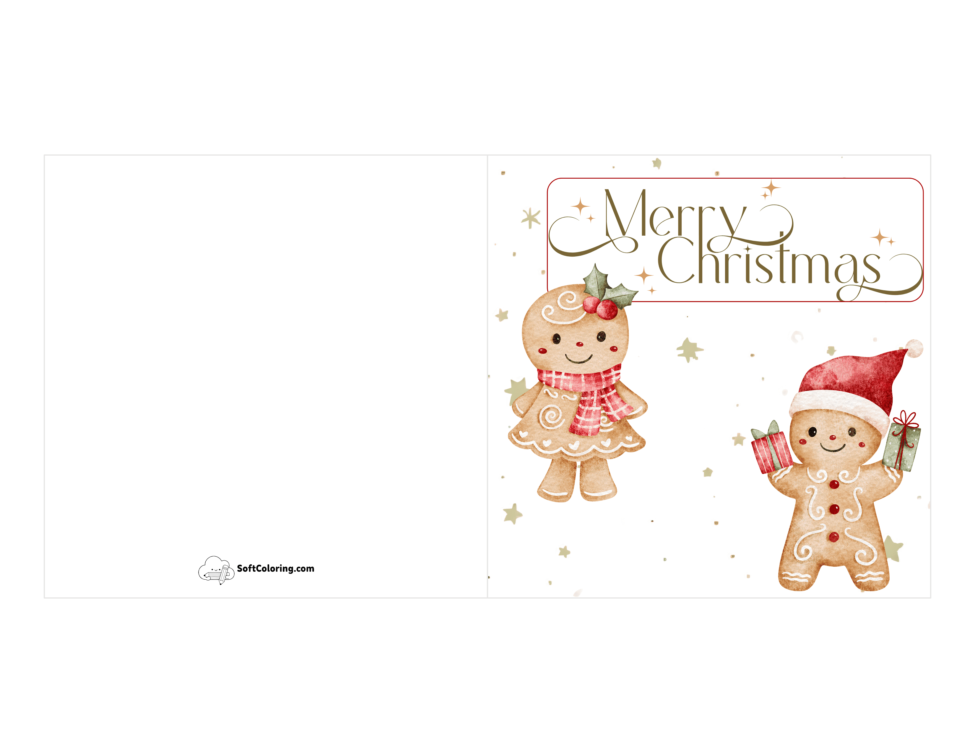 New! Cute Gingerbread Christmas Card