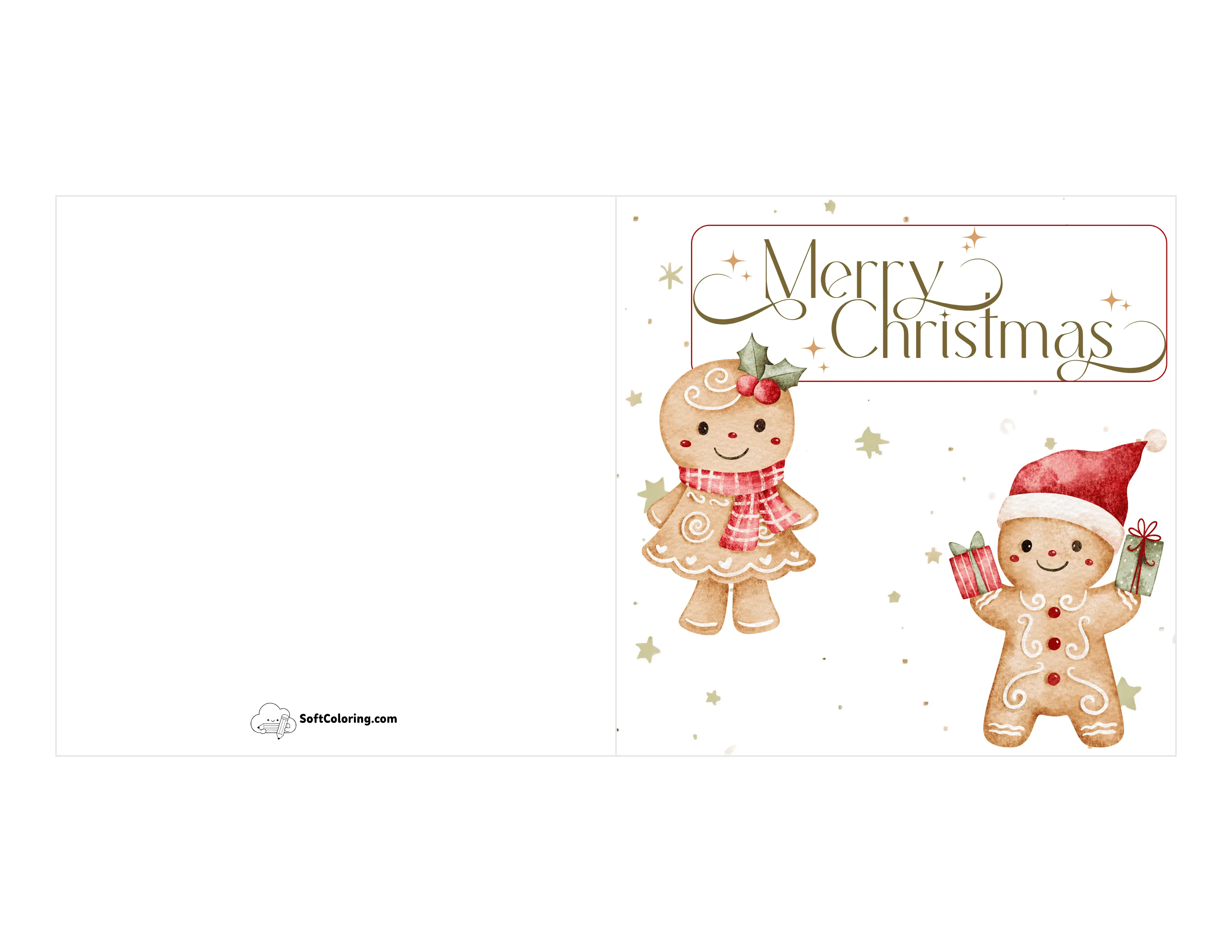 New! Cute Gingerbread Christmas Card