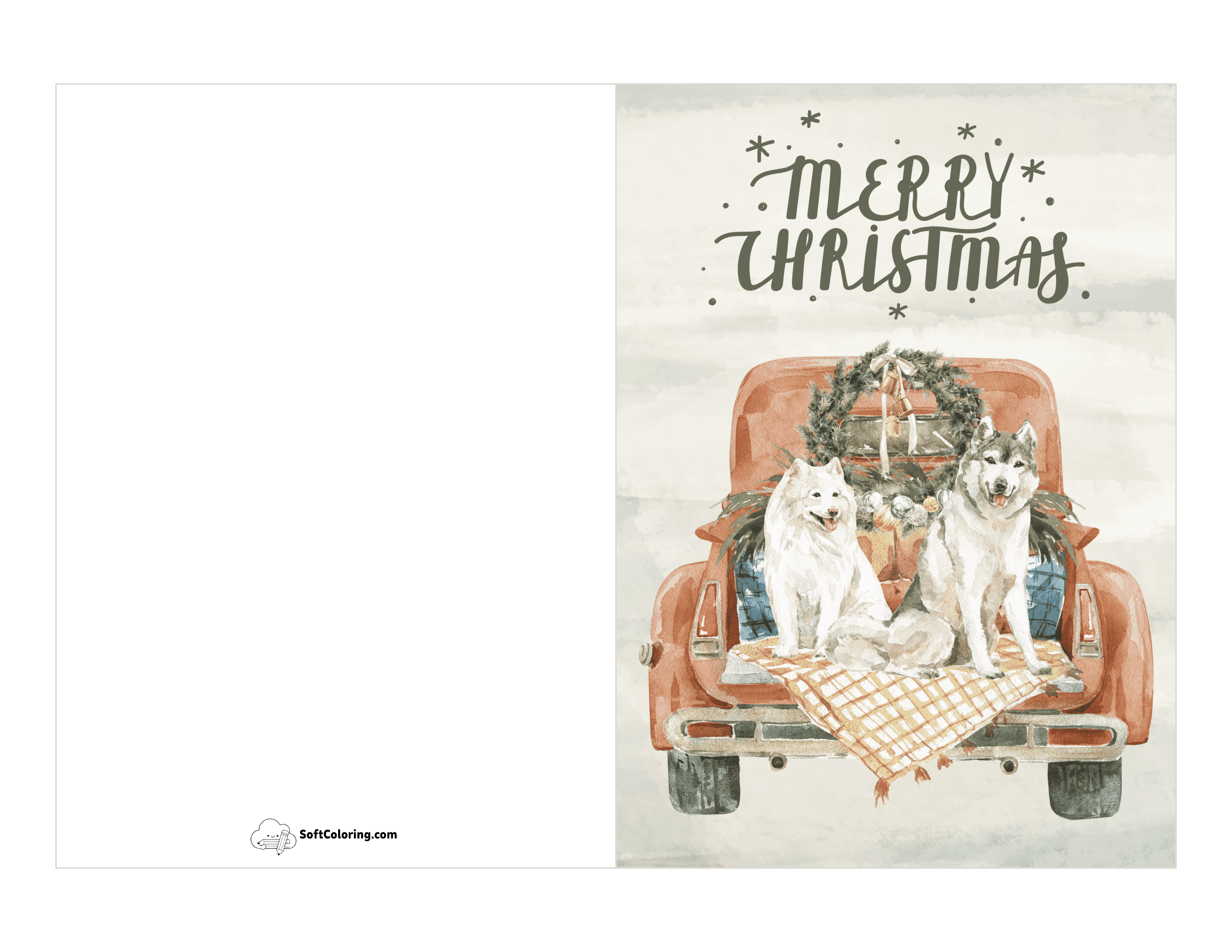 Rustic Dogs Merry Christmas Card