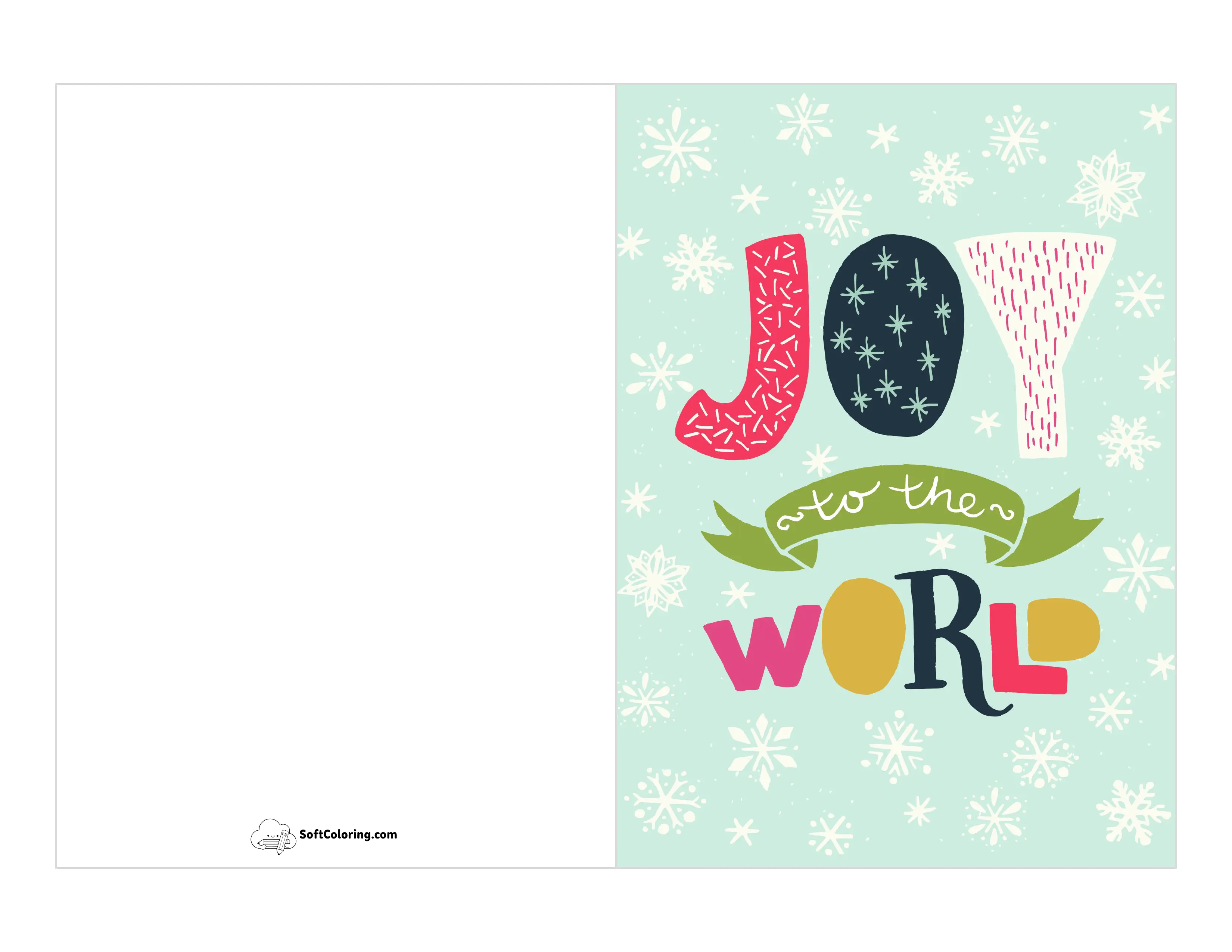 "Joy To The World" Printable Xmas Card